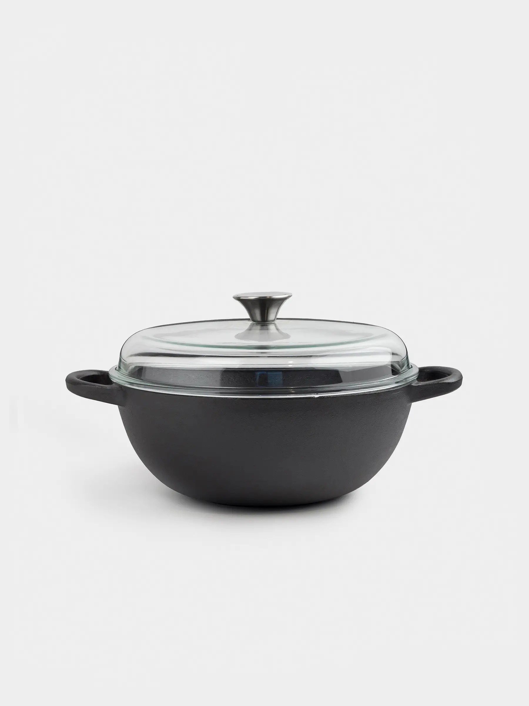 Казан, 27 см, 3,5 л, с крышкой, чугун/стекло Т, черный, Authentic, image-0