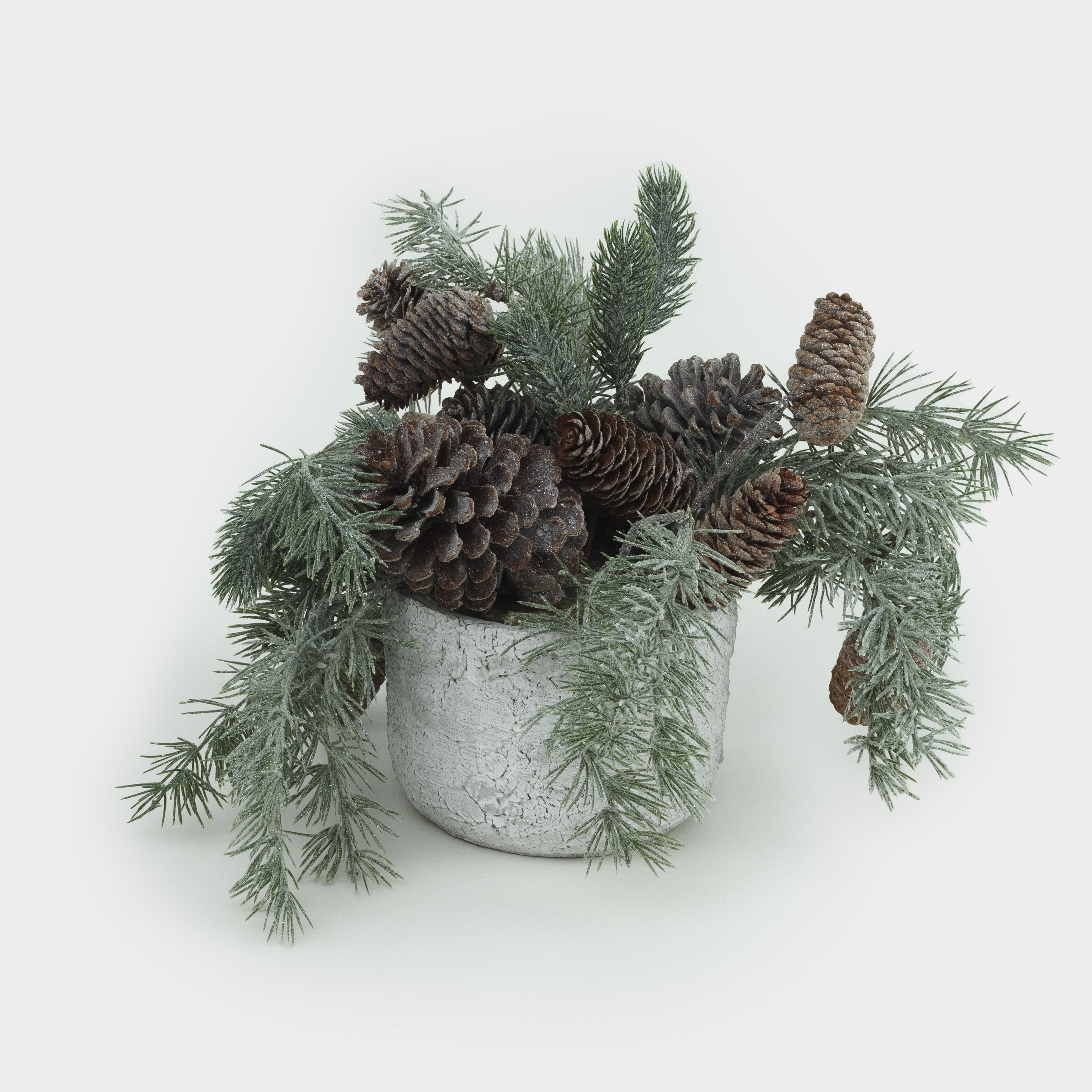 Композиция декоративная, 30х30 см, в горшке, пластик/шишки, Хвоя, Conifer decor, image-2