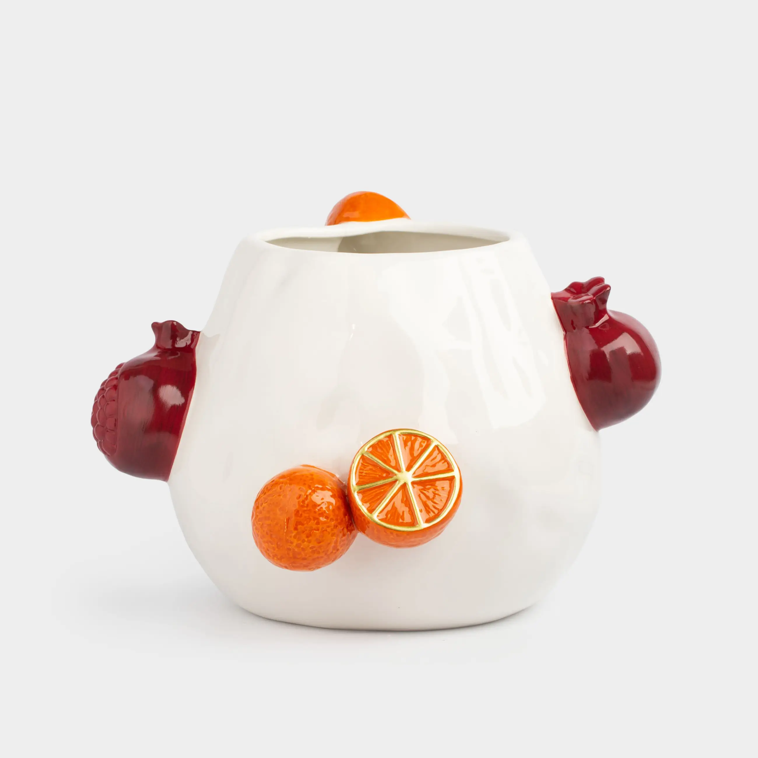 Ваза для цветов, 19 см, декоративная, керамика, Гранаты и мандарины, Fruit