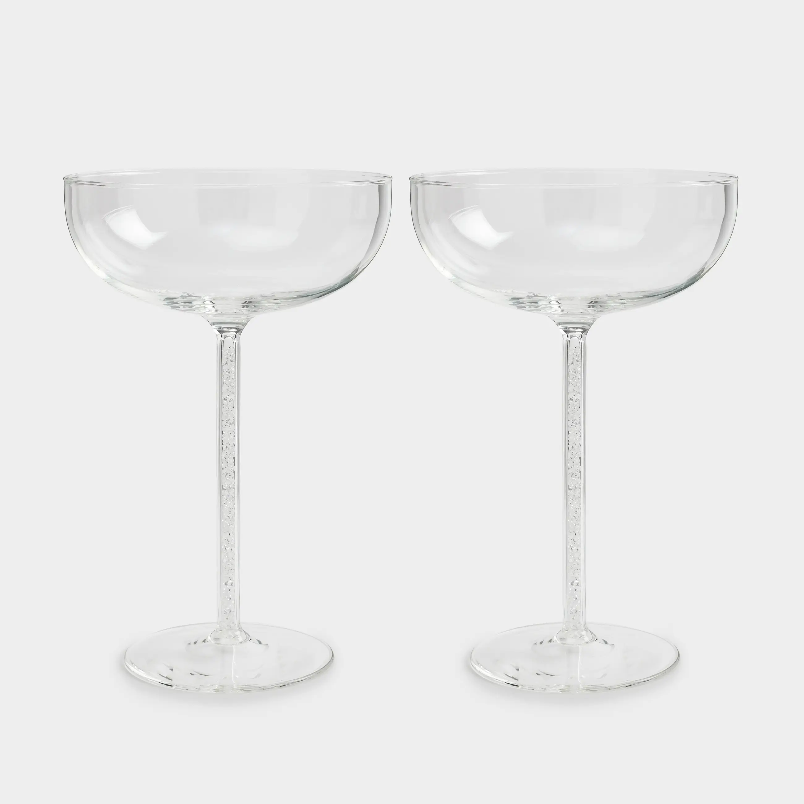 Бокал-креманка для шампанского, 300 мл, 2 шт, стекло/стразы, Crystal decor, image-0