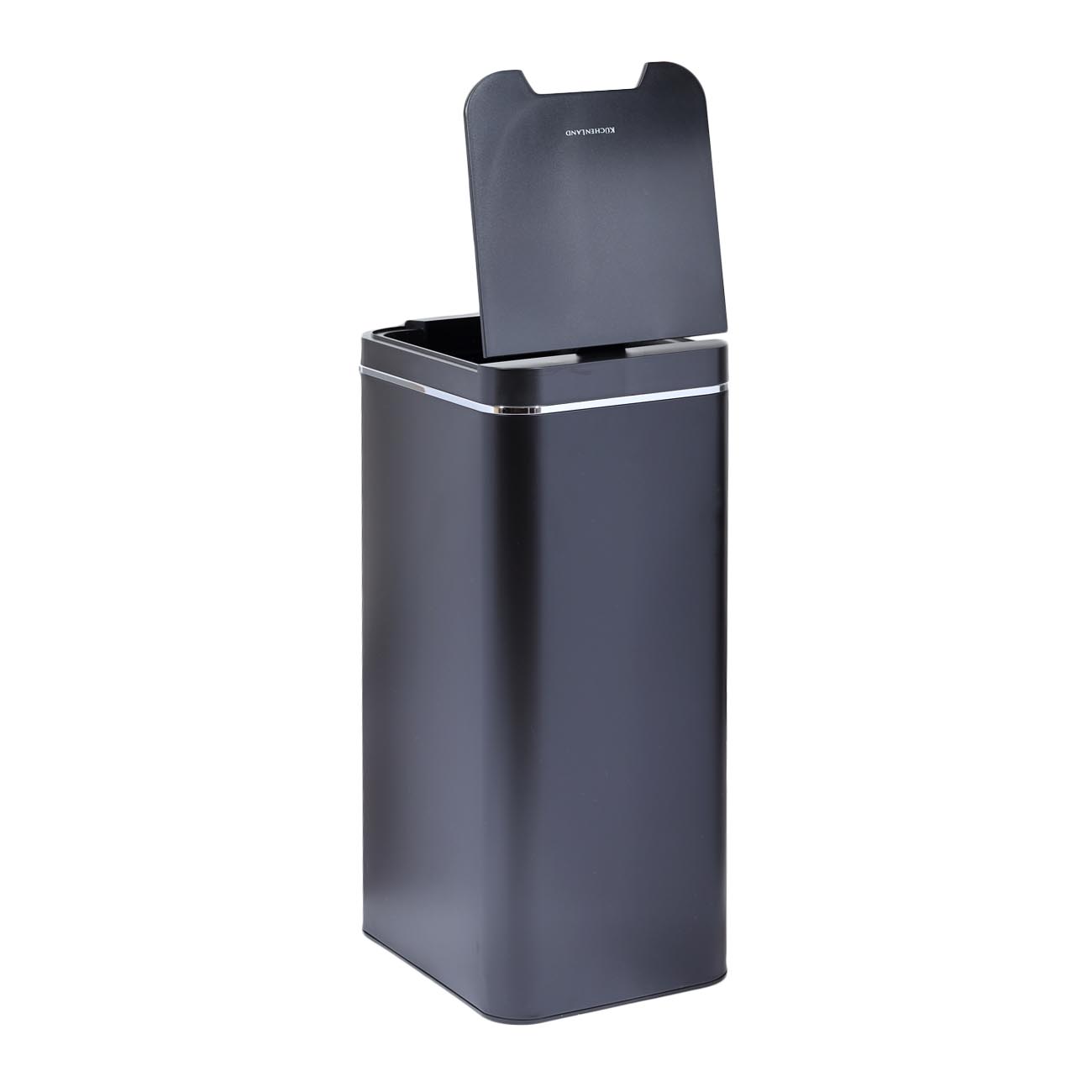 Ведро для мусора, 50 л, сенсорное, металл/пластик, прямоугольное, черное, Style, Sensor Bin изображение № 4