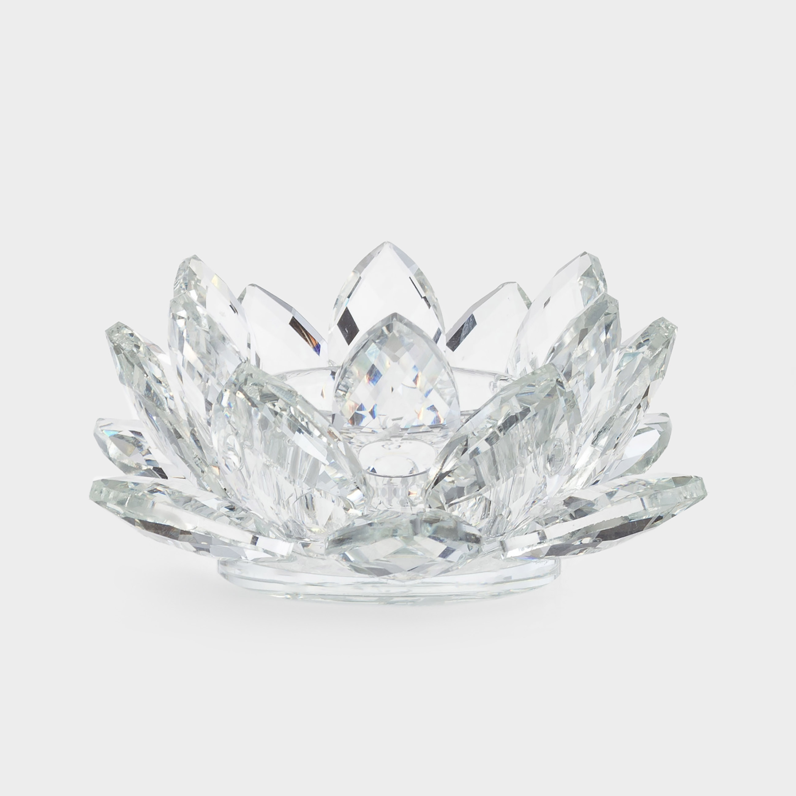 Подсвечник, 11 см, для чайной свечи, кристальное стекло, Цветок, Crystal flower, image-0