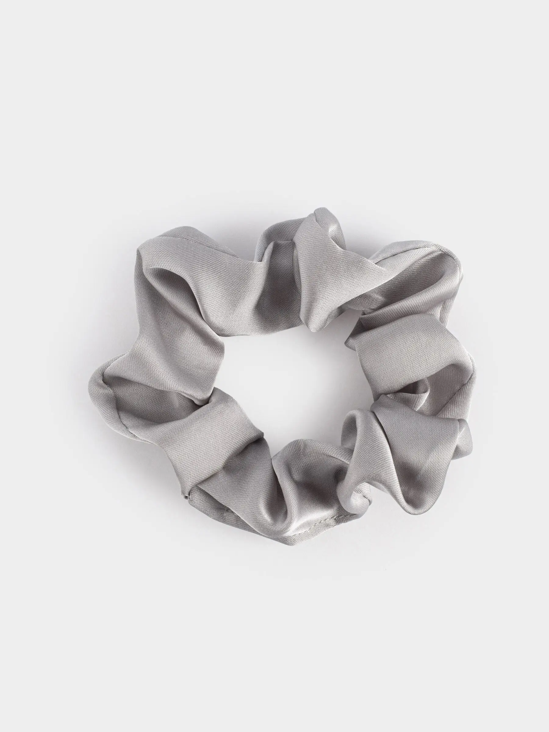 Резинка для волос, 6 см, сатин, серая, Silk