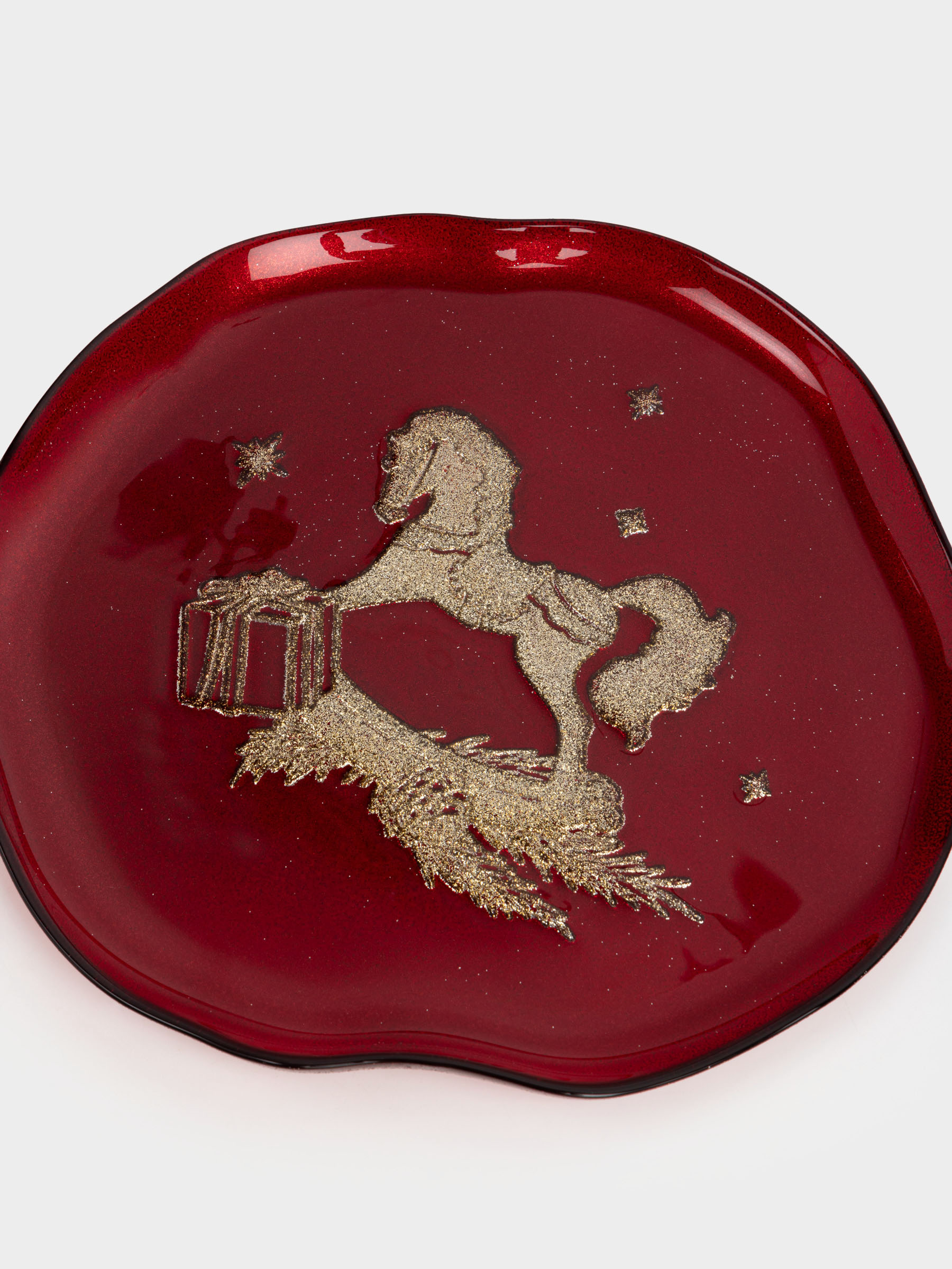 Ыдыс, 28х2 см, шыны, қою қызыл, Жылқы, Brumal, image-3