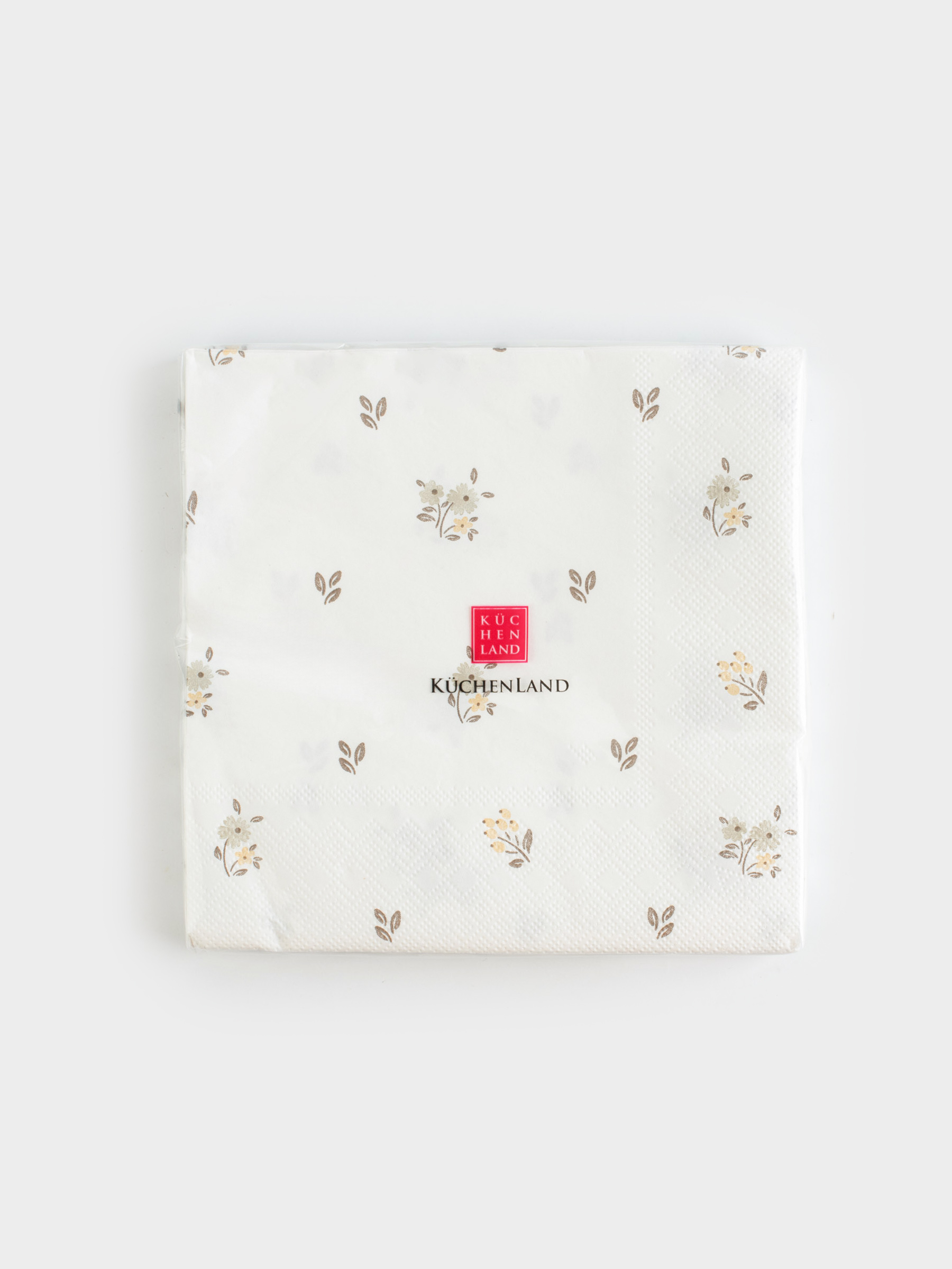 Салфетки бумажные, 33х33 см, 20 шт, квадратные, белые, Винтажные цветы, La flore, image-4