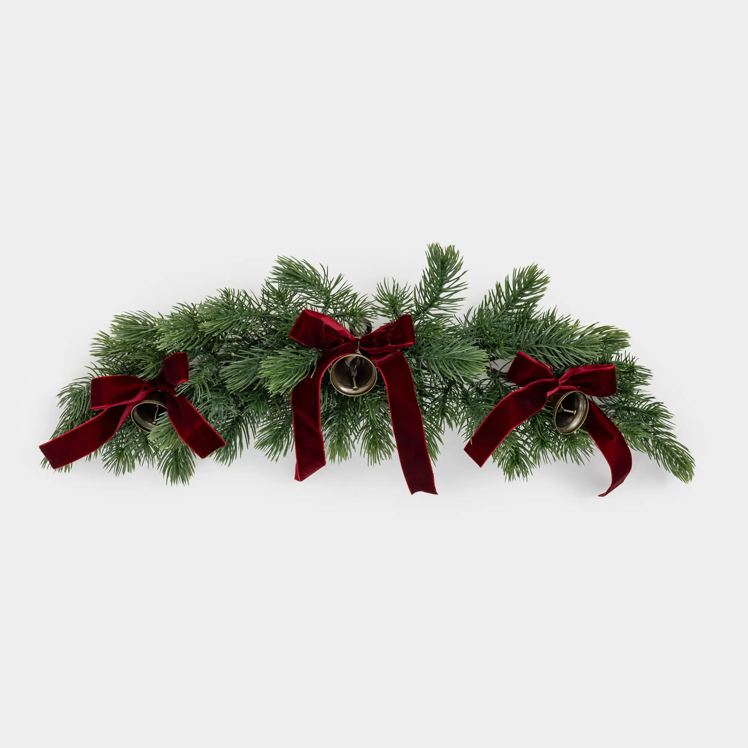 Композиция декоративная, 61 см, полиэтилен, Ель с колокольчиками, Conifer decor