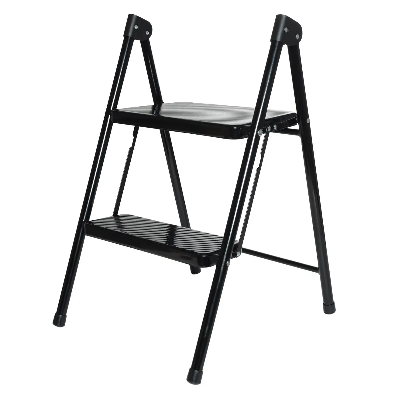 Стремянка, 63х47 см, 2 ступеньки, сталь/пластик, черная, Compact black, image-0