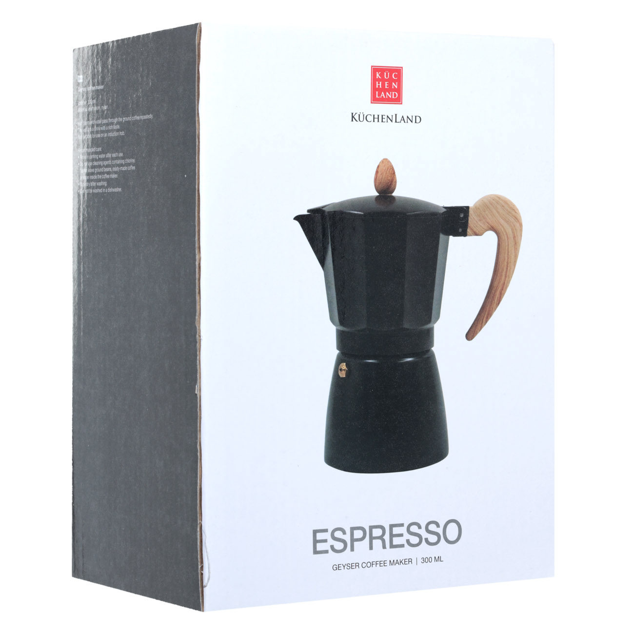 Кофеварка гейзерная, 300 мл, алюминий/пластик, черная, Espresso, image-2