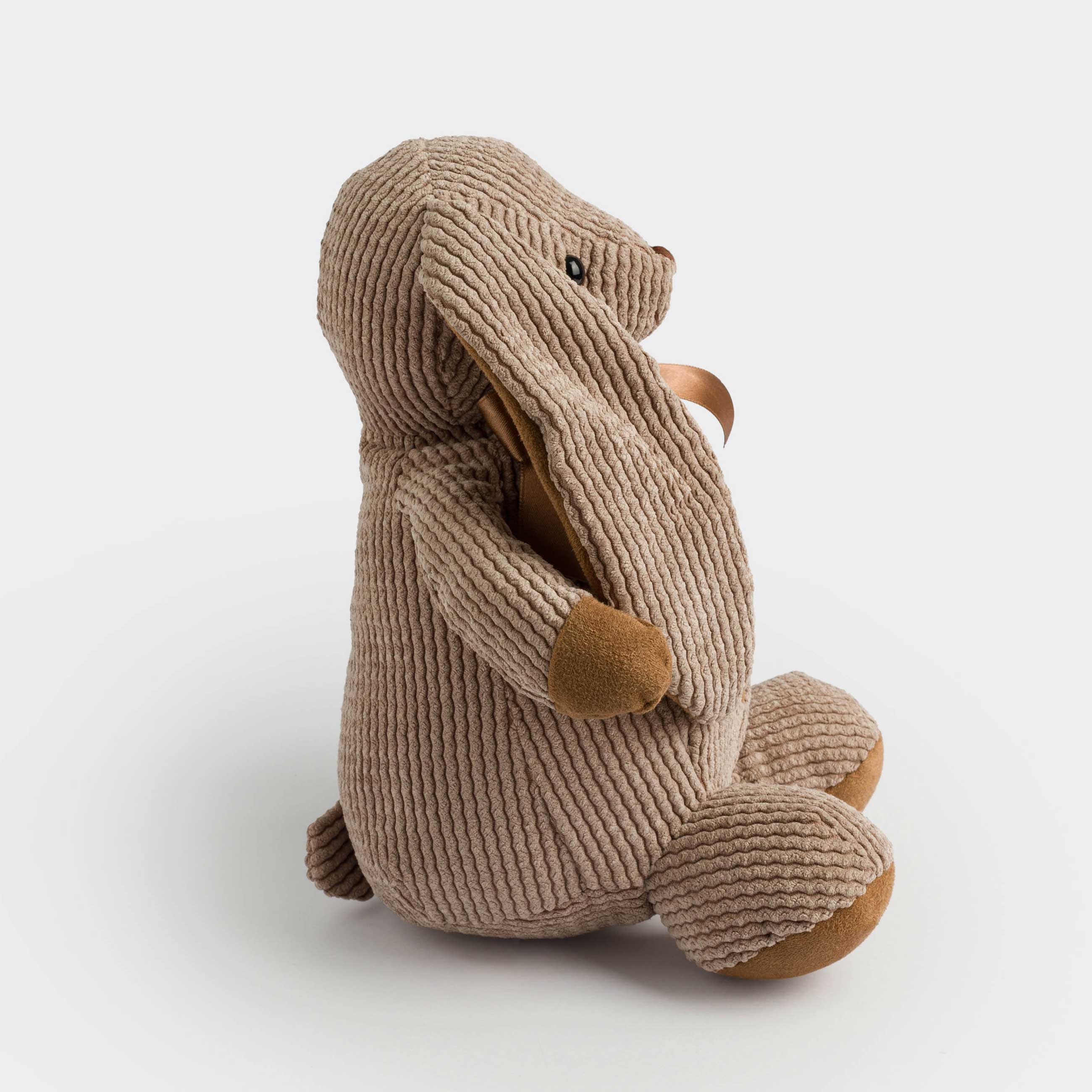 Игрушка, 21 см, мягкая, полиэстер, коричневая, Зайка с бантиком, Rabbit, image-3