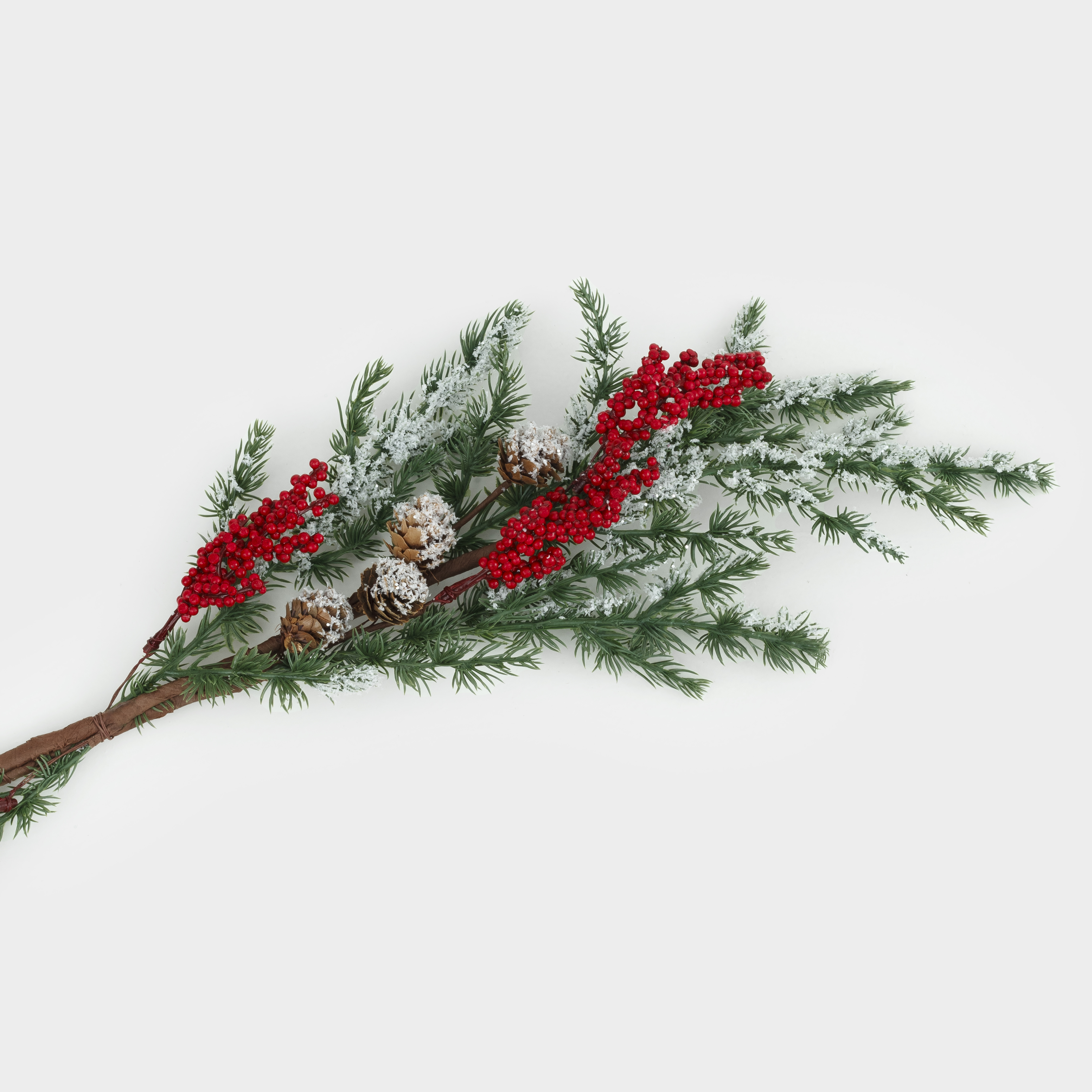 Композиция декоративная, 76 см, пластик, Красные ягоды и шишки, Red berry, image-1