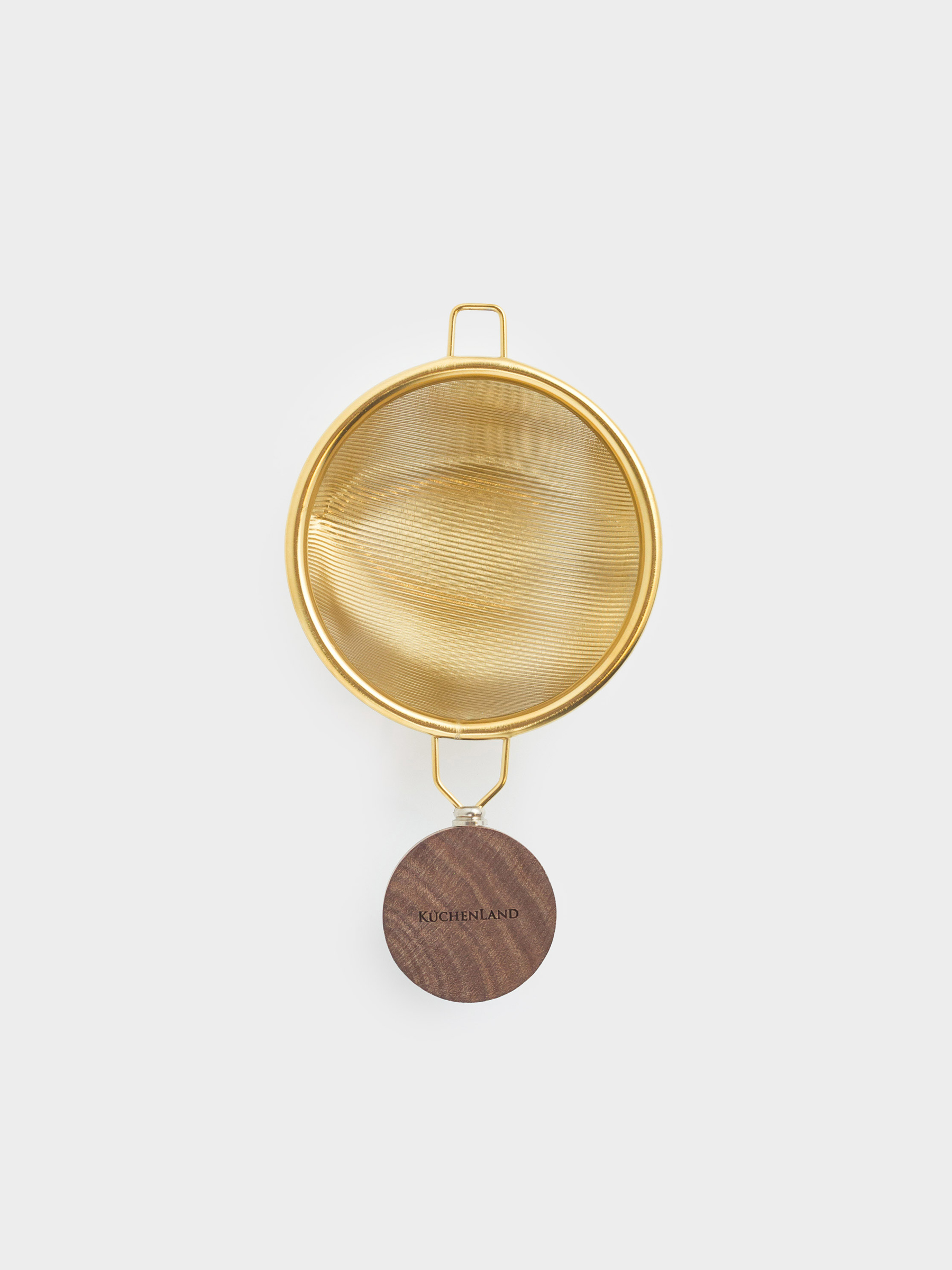 Сито для заваривания чая, 14 см, сталь/дерево, золотистое, Ложка, Classic gold, image-0