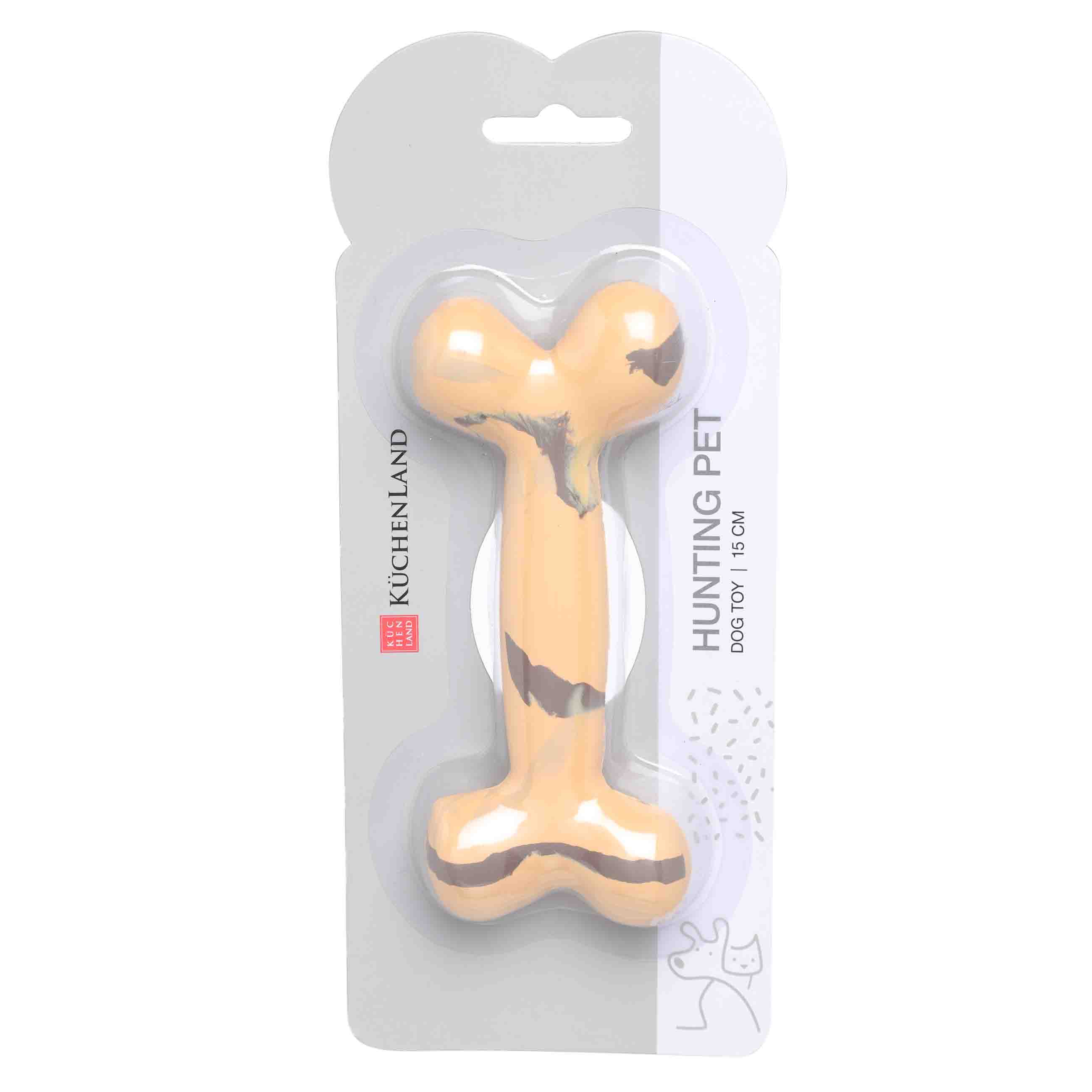 Игрушка для собак, 15 см, резина, бежевая, Кость, Hunting pet, image-2