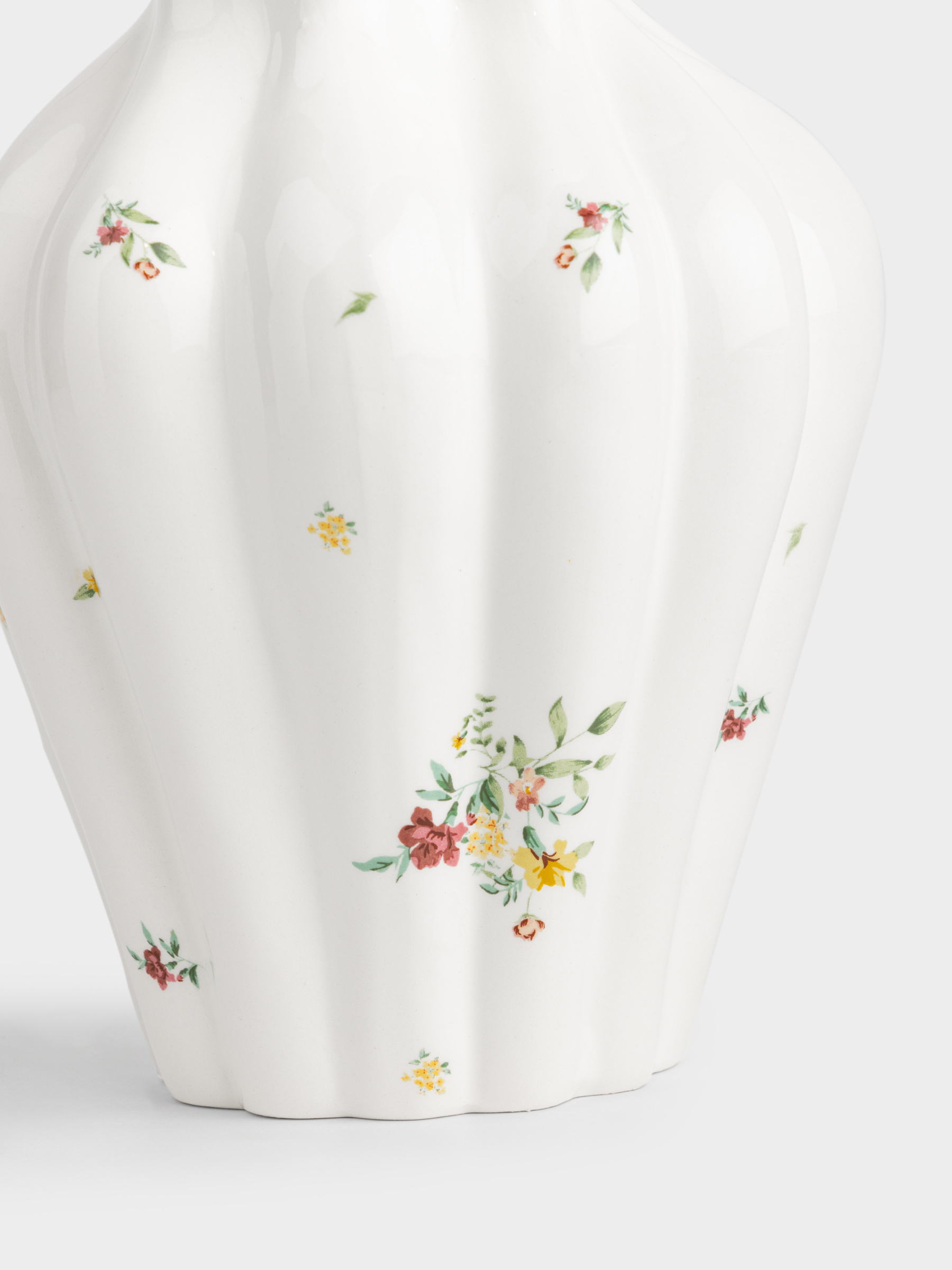Ваза для цветов, 23 см, керамика D, молочная, Цветы, El flower, image-2