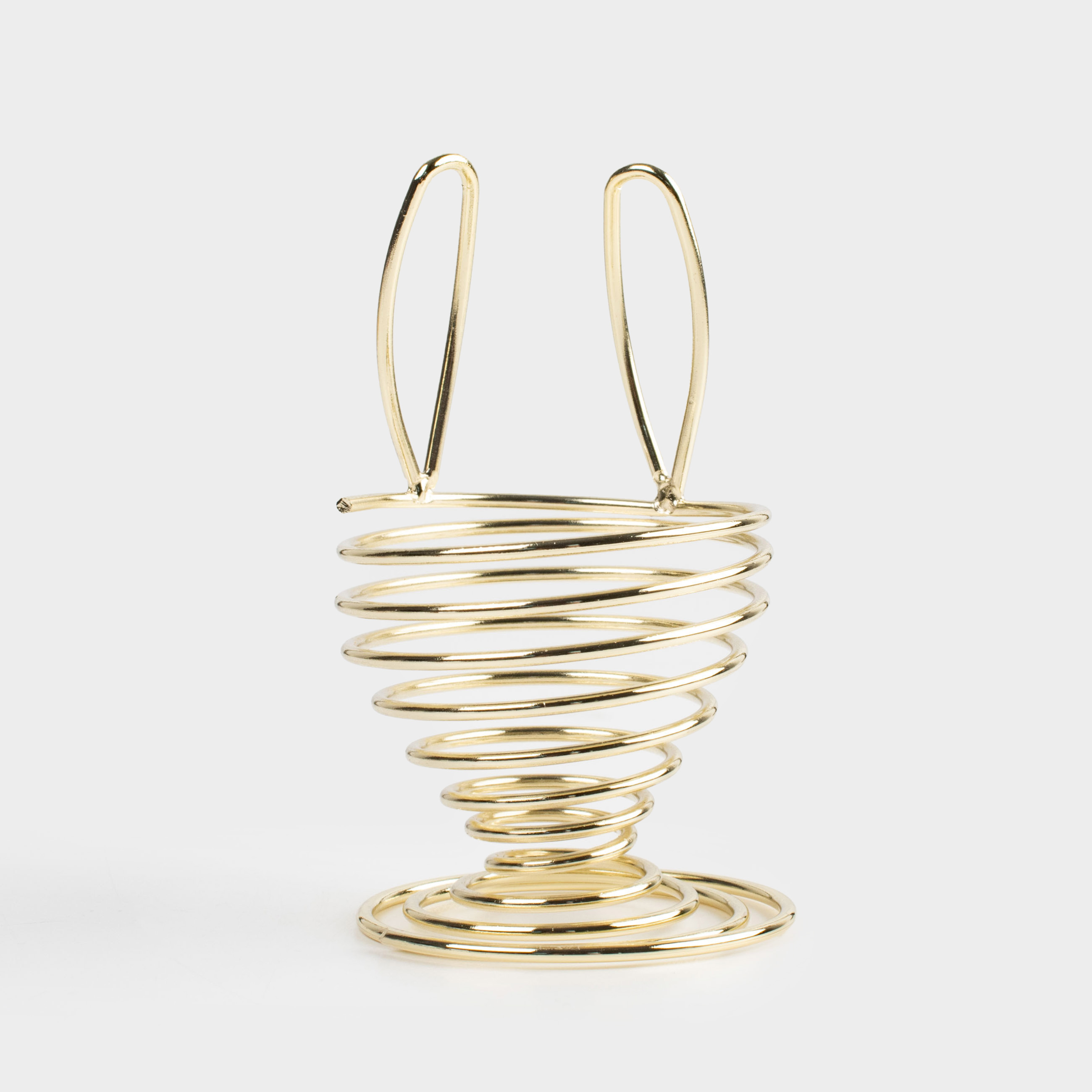 Подставка для яйца, 9 см, сталь, золотистая, Ушки кролика, Twist gold, image-0