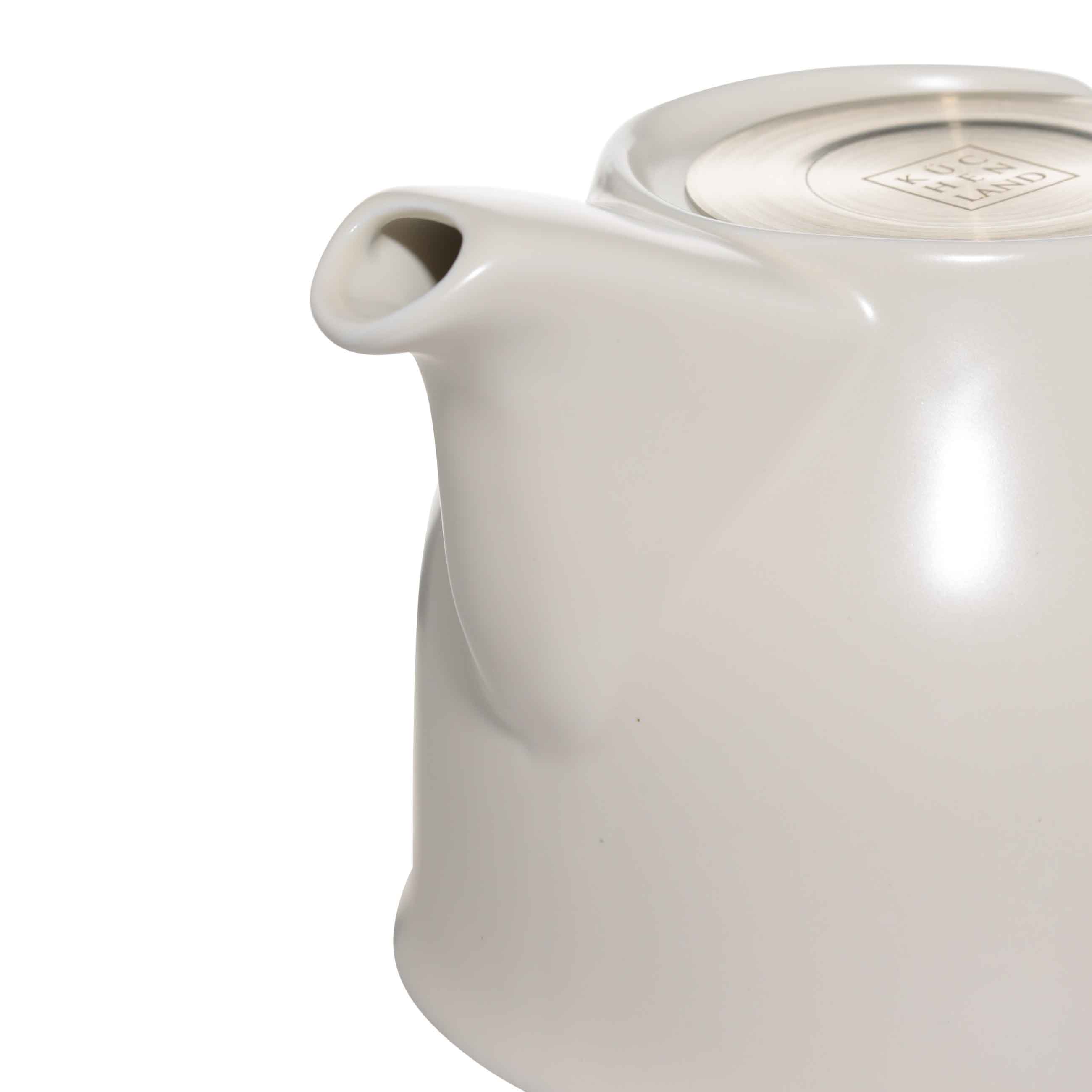 Шай демдейтін шәйнек, 1 л, керамика/болат, сүт түстес-алтын, Kettle ceramo, image-3