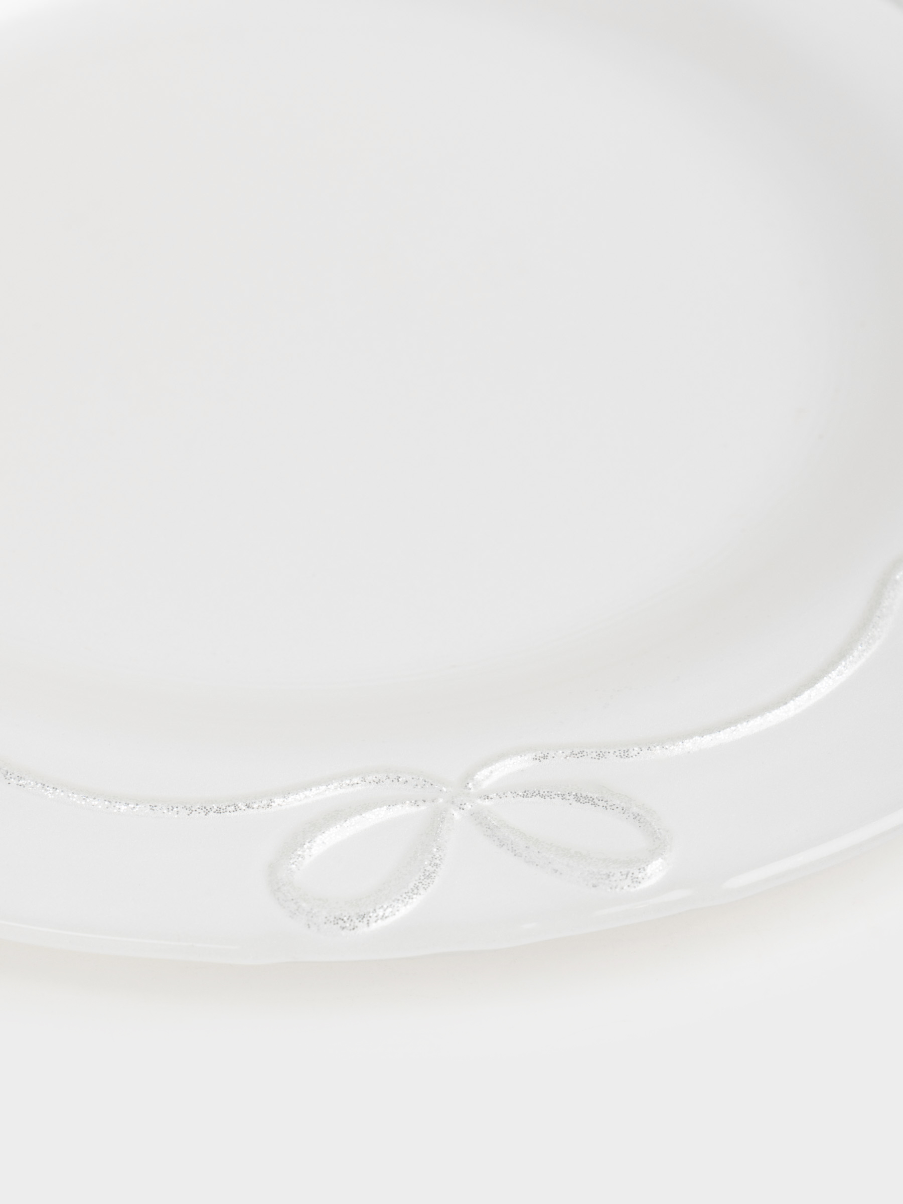 Түскі ас тәрелкесі, 28 см, шыны, ақ, Бантиктер, Bows pattern, image-3