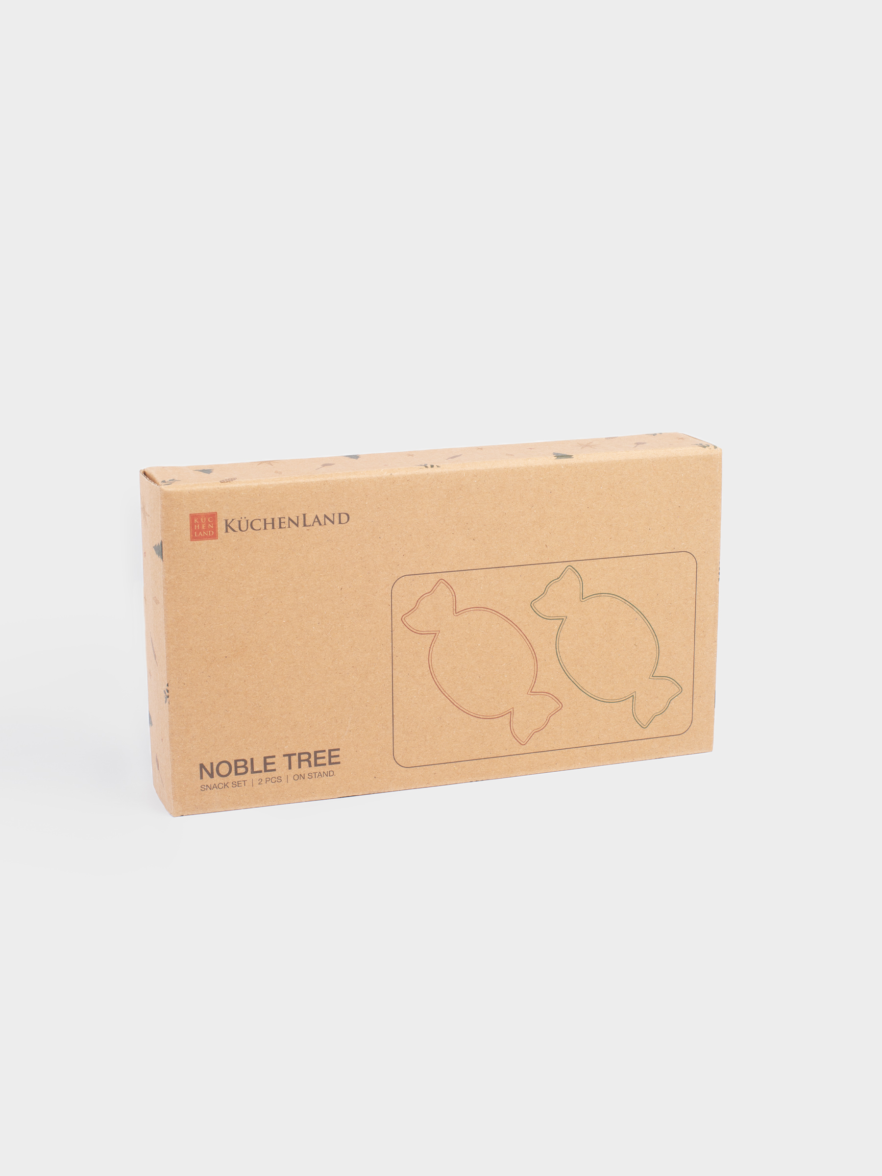 Набор для закусок, 2 пр, на подставке, фарфор P/дерево, Конфеты, Noble tree, image-6