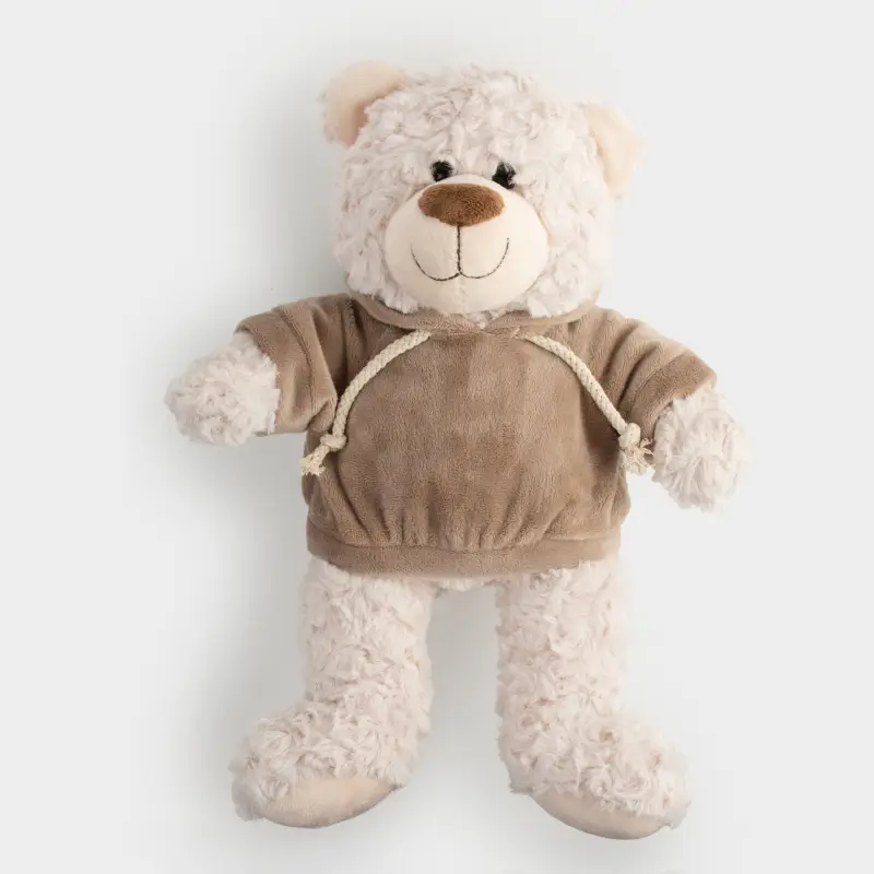 Игрушка, 35 см, мягкая, полиэстер, молочная, Медведь в худи, Bear ,image-0