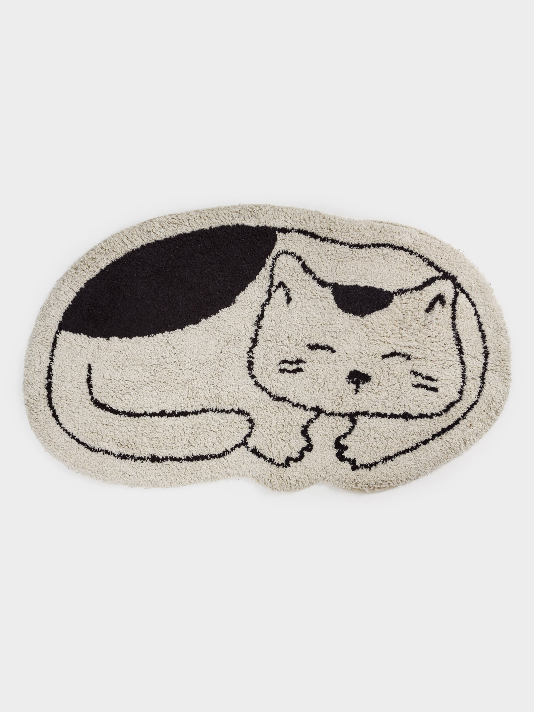 Кілемше, 100х61 см, мақта, сарғылт-қоңыр-қара, Мысық, Cat, image-0