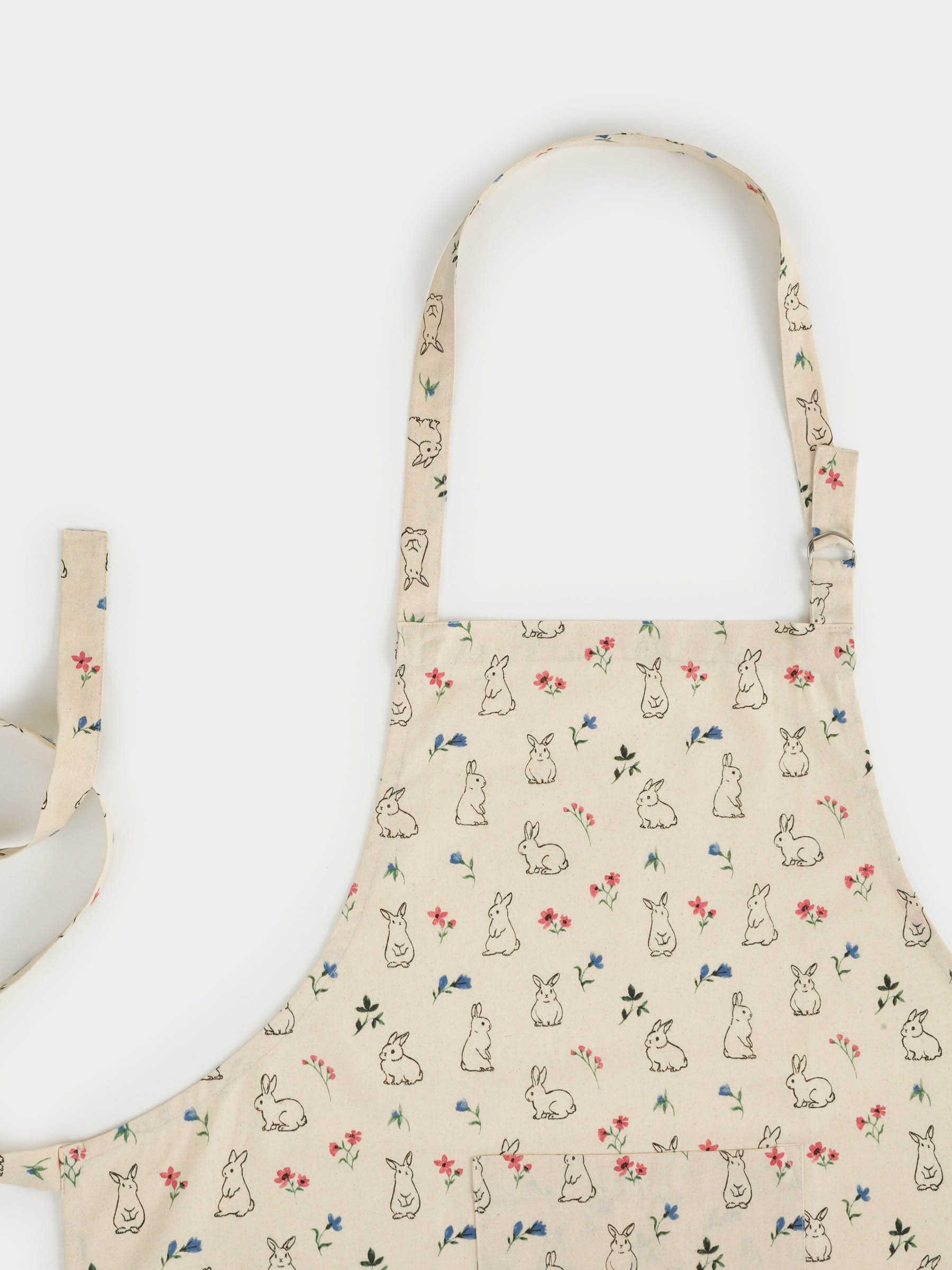 Фартук, 70х80 см, хлопок, молочный, Кролики и цветы, El flora rabbit, image-4