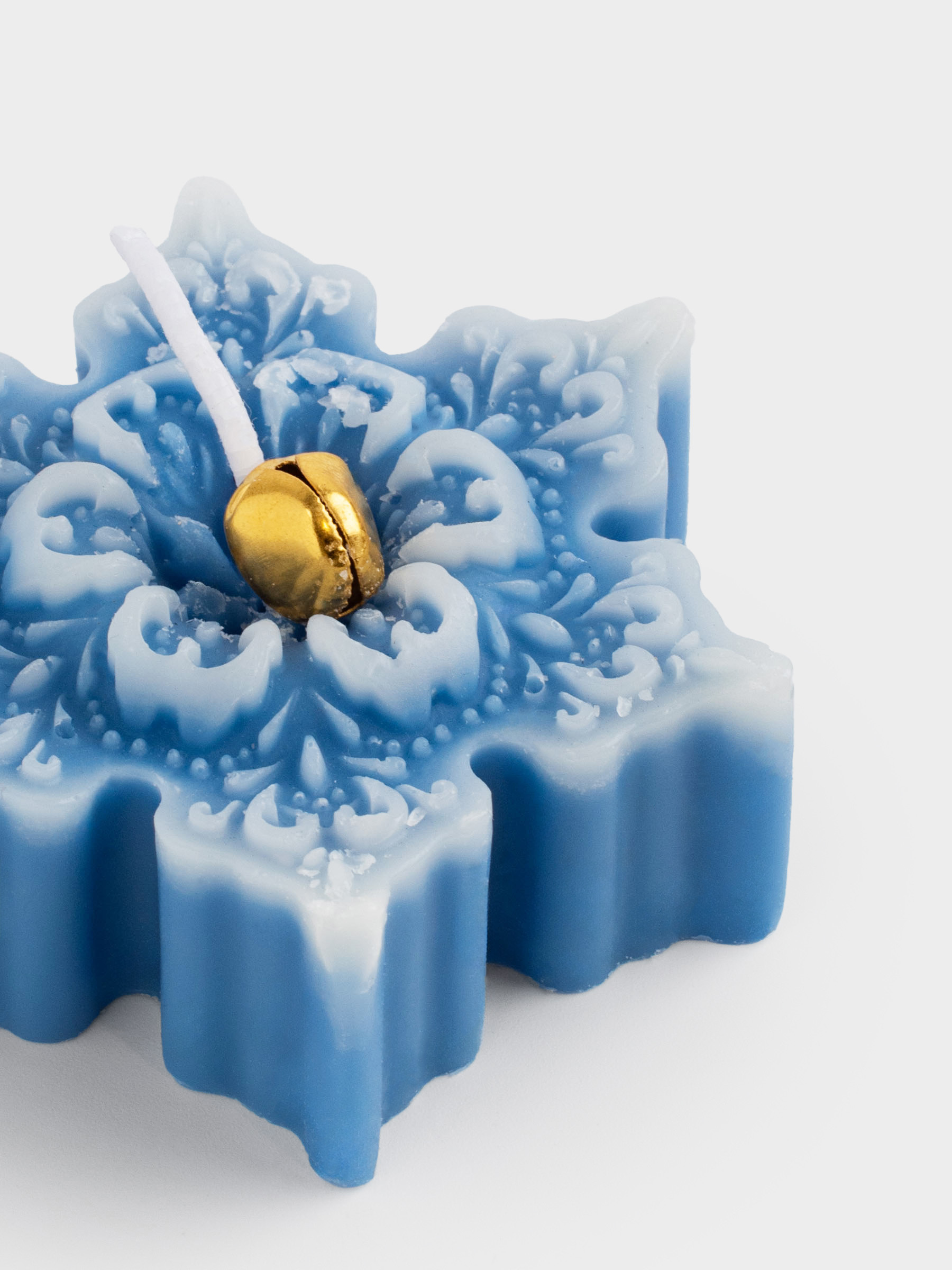 Свеча, 8 см, голубая, Снежинка, Snowfall, image-4