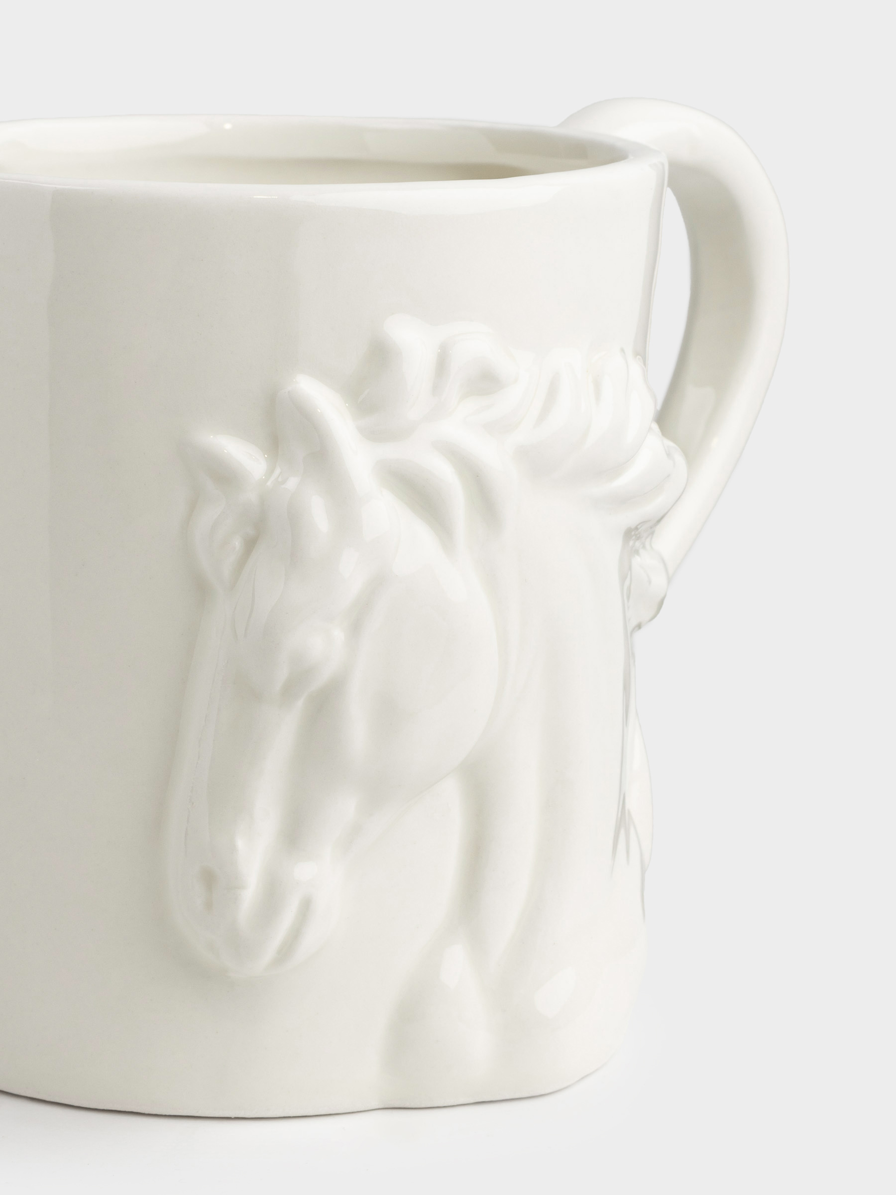 Саптыаяқ, 500 мл, керамика, сүт түстес, Жылқы, Horse pattern, image-4