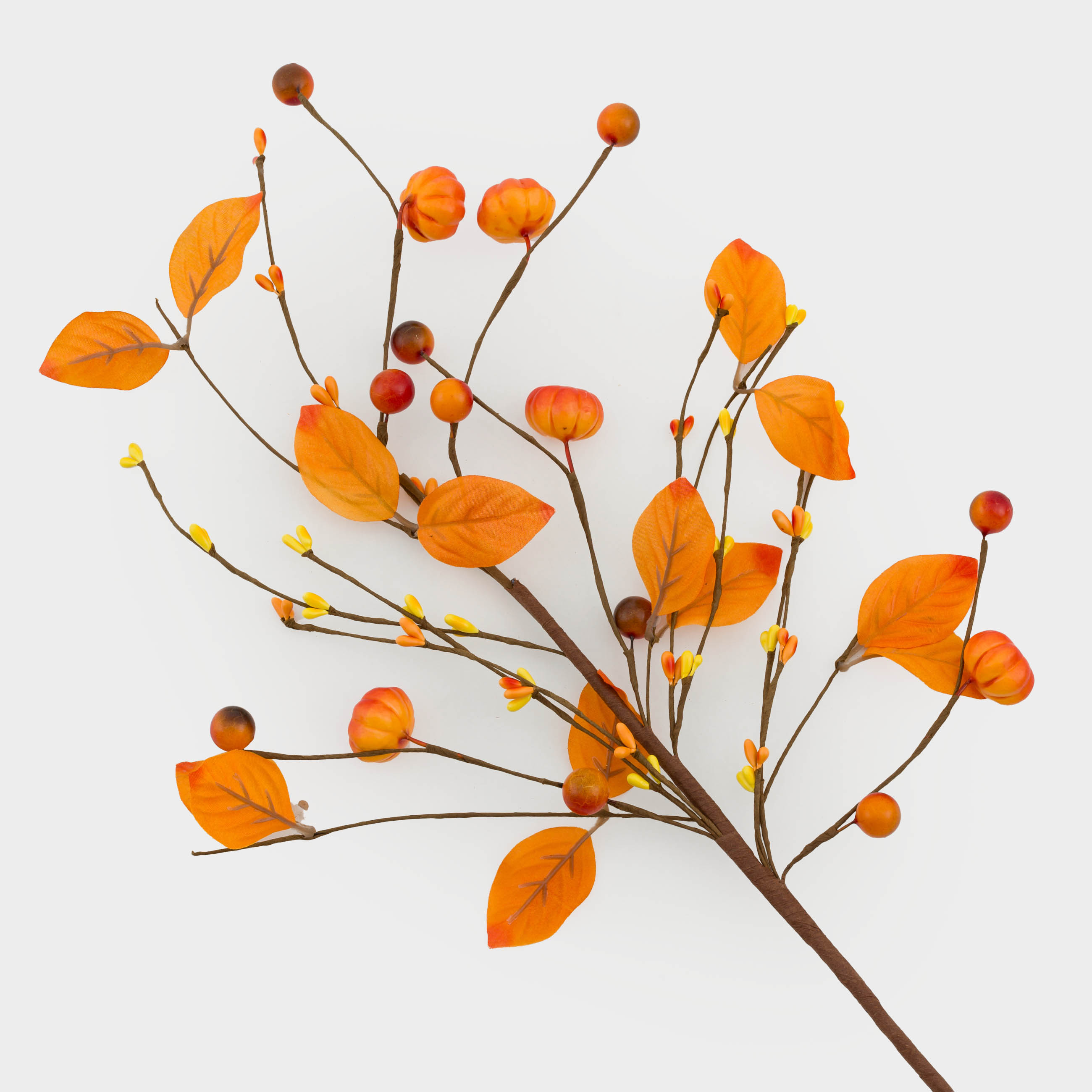 Ветка декоративная, 64 см, пенопласт/полиэстер, Тыквы и ягоды, Forest symphony decor, image-1