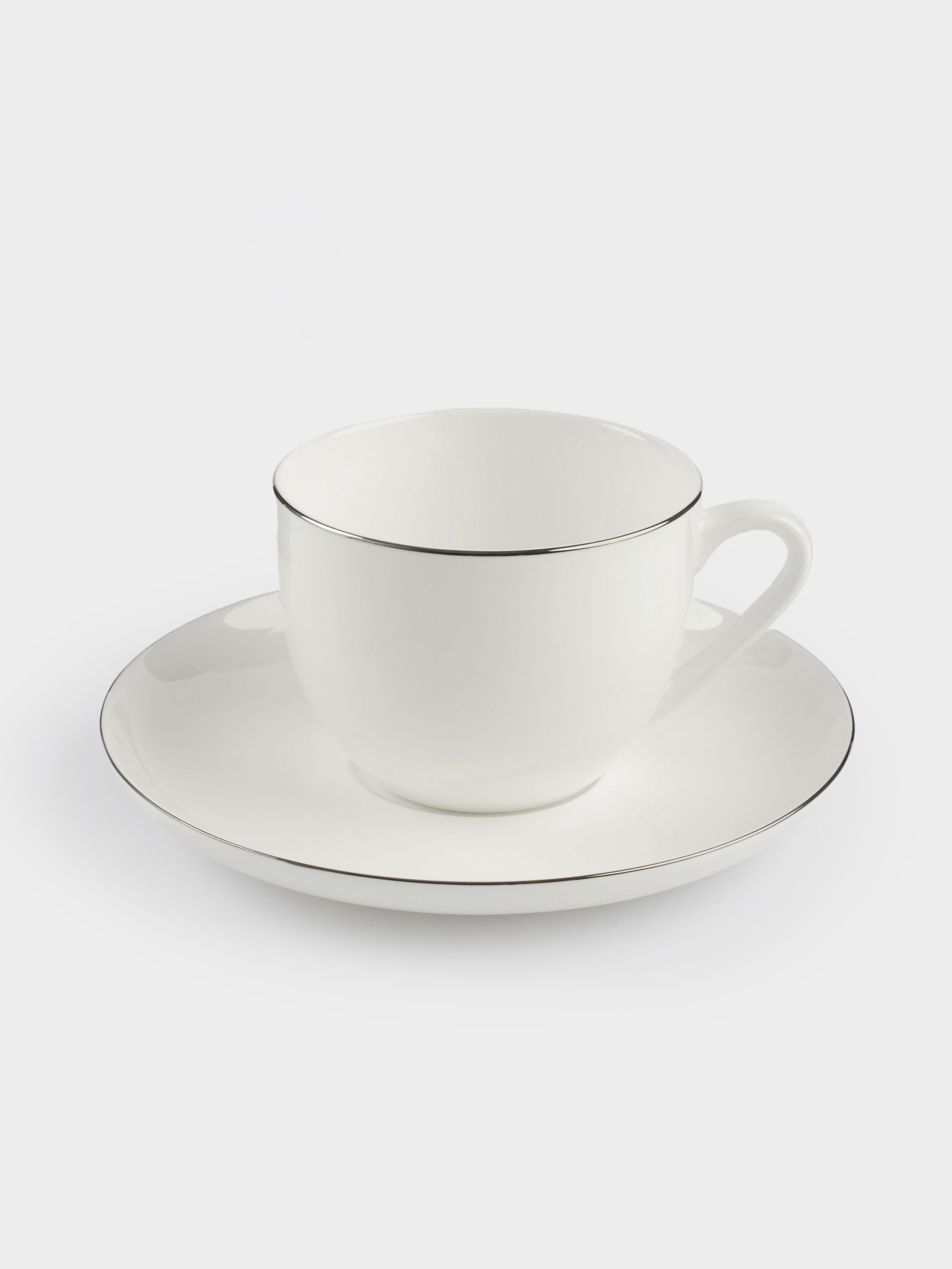 Шай жұбы, 2 тұлға, 4 зат, 250 мл, F фарфоры, ақ, Ideal silver, image-3