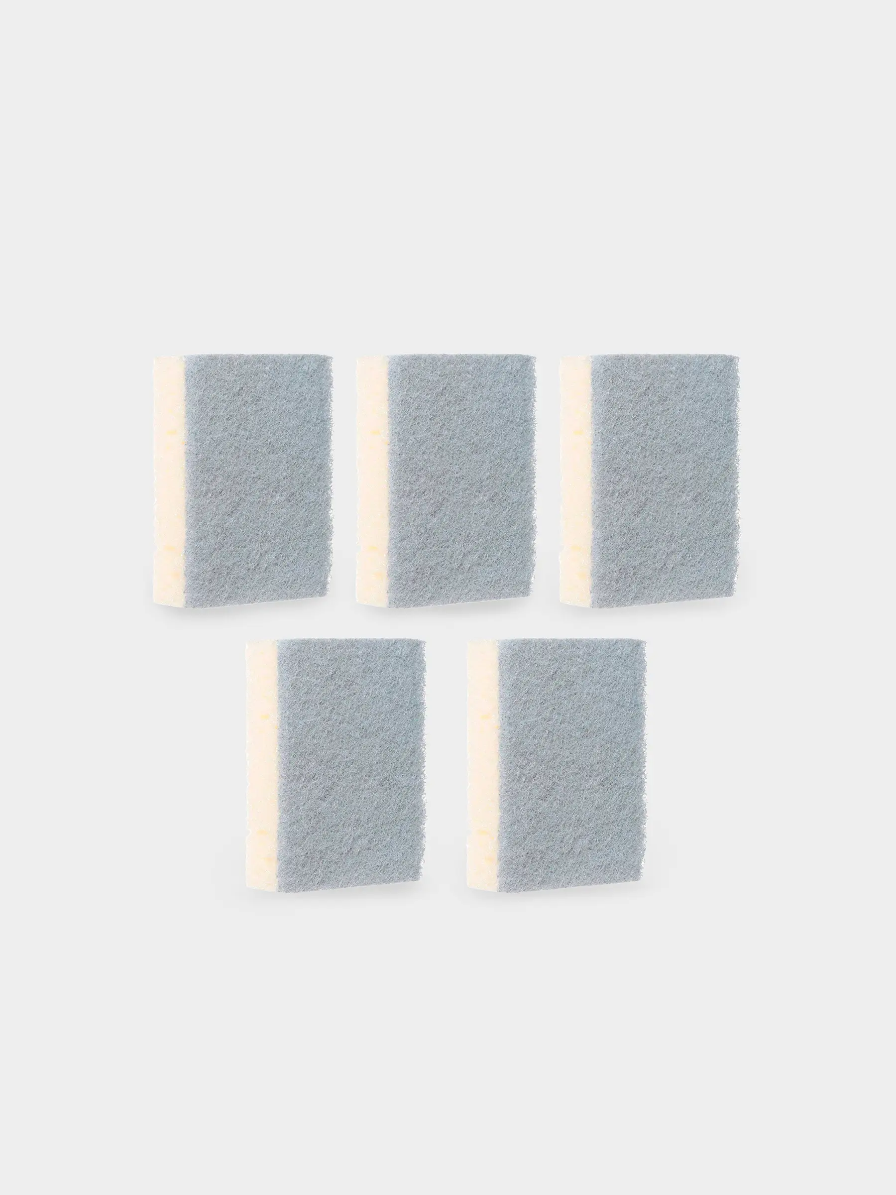 Ыдыс жууға арналған Губка, 10х7 см, 5 дана, көбік/абразивті, тікбұрышты, сарғылт қоңыр-сұр, Clean