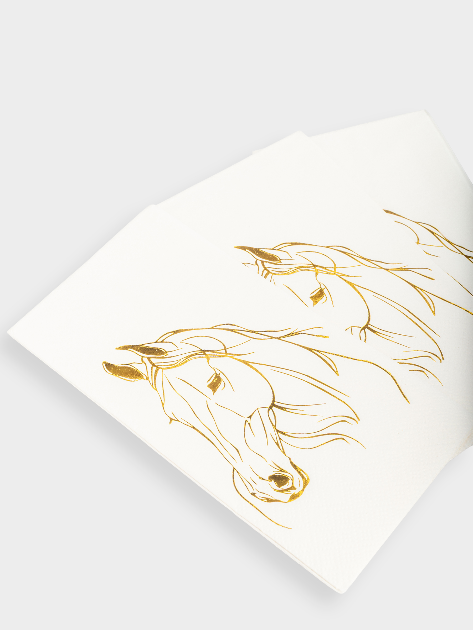 Қағаз майлықтар, 33х33 см, 20 дана, төртбұрышты, ақ, Алтын жылқы, Horse gold, image-3
