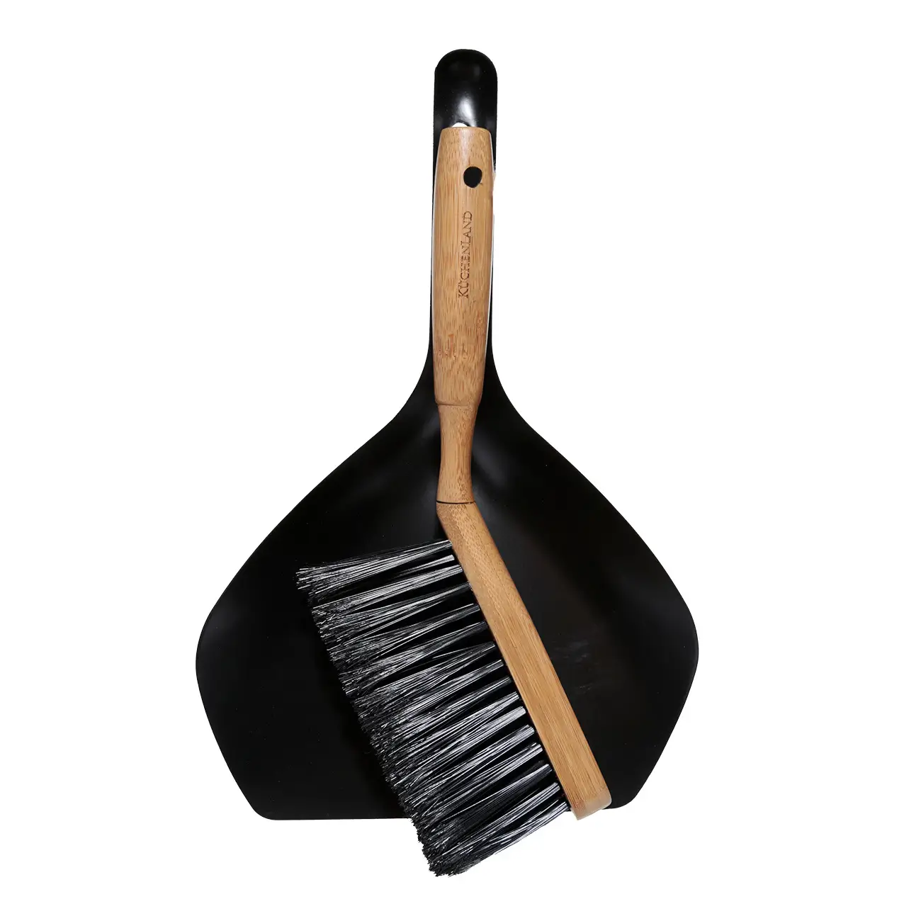 Қоқыс щеткасы, 33 см, бамбук/металл, қара, Black clean, image-0