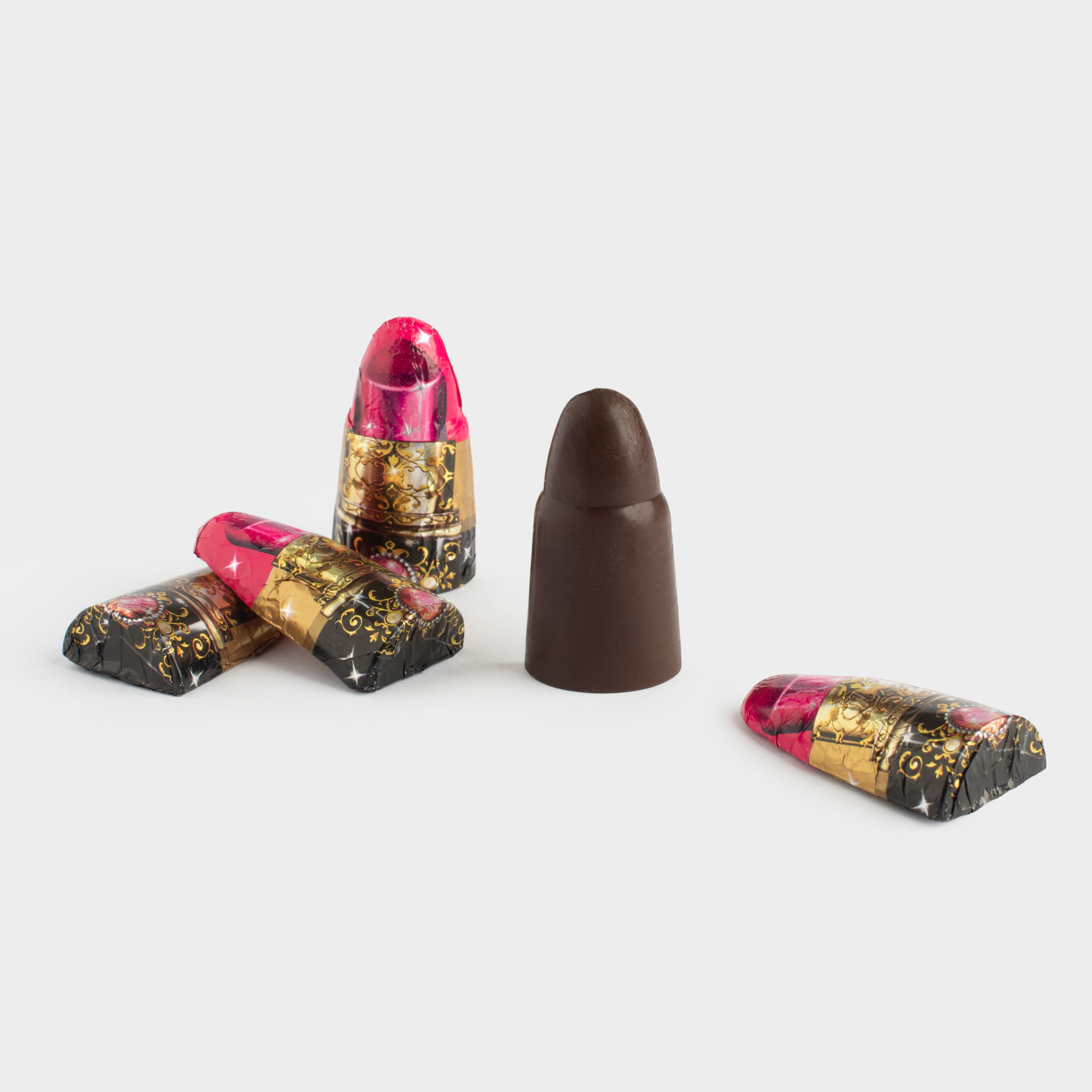 Конфета шоколадная, 60 г, 5 шт, с карамелью леденцовой, Клубника, Помада, Sweet shape, image-3