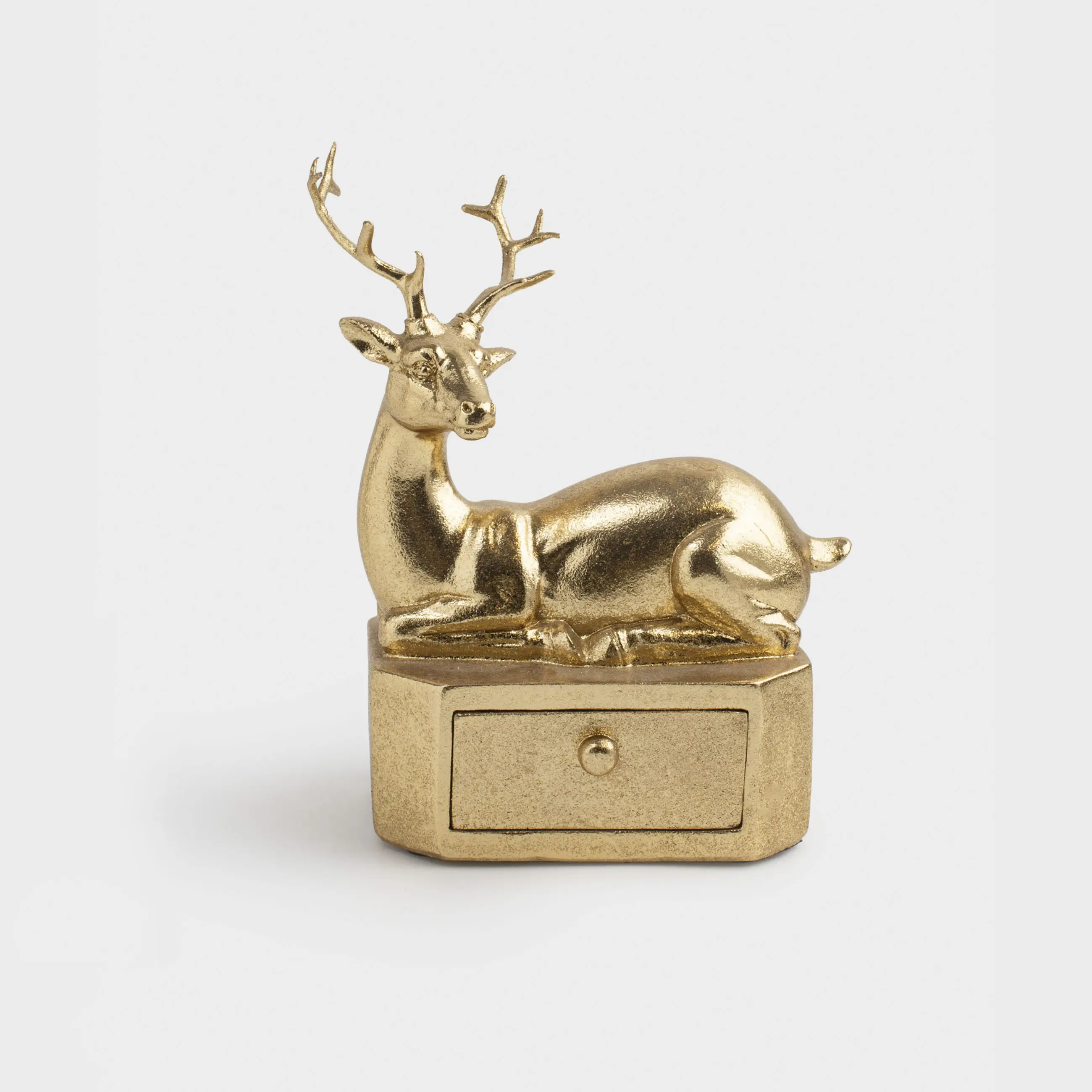 Зергерлік қобдиша, 16х13 см, полирезин, алтын, Бұғы, Deer gold