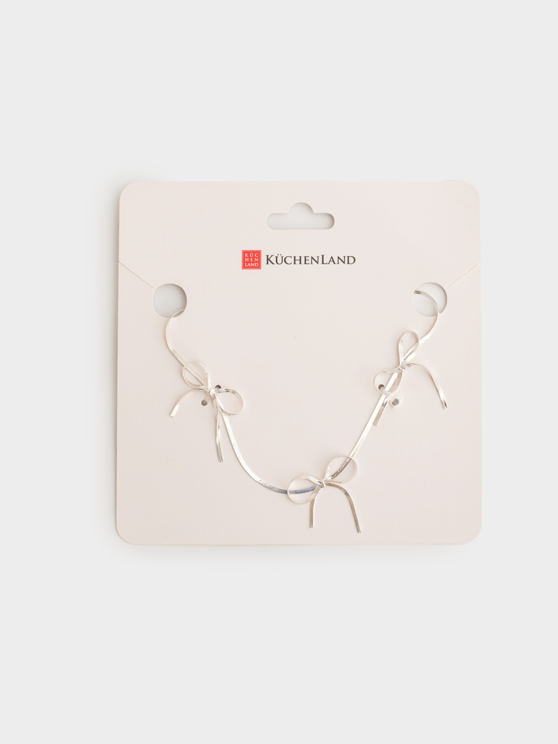 Цепочка, 40 см, металл, серебристая, Бантики, Jewelry, image-3