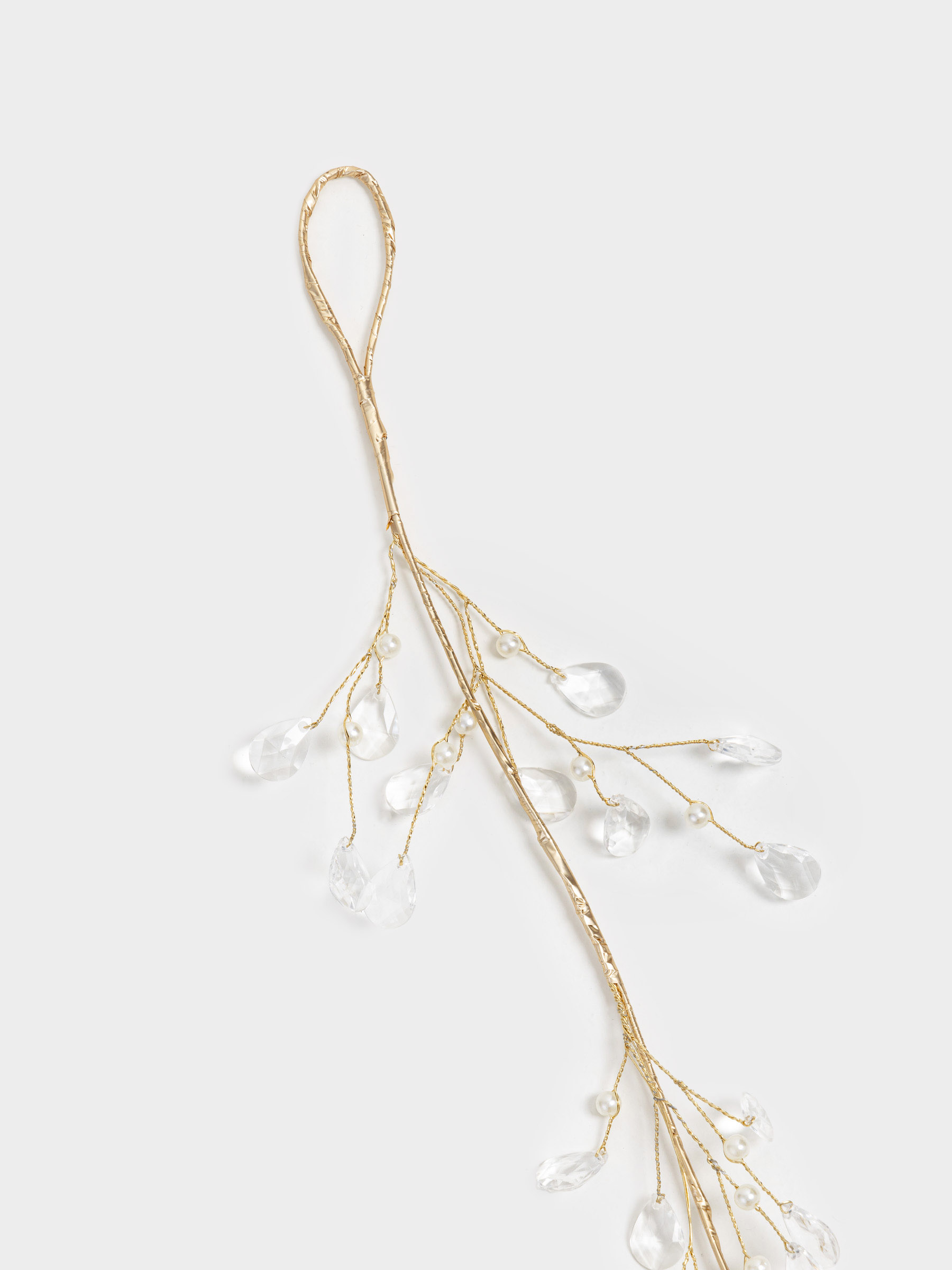 Сәндік бұтақ-гирлянд, 1,2 м, акрил/металл, Күміс кристалдар, Crystal decor, image-2