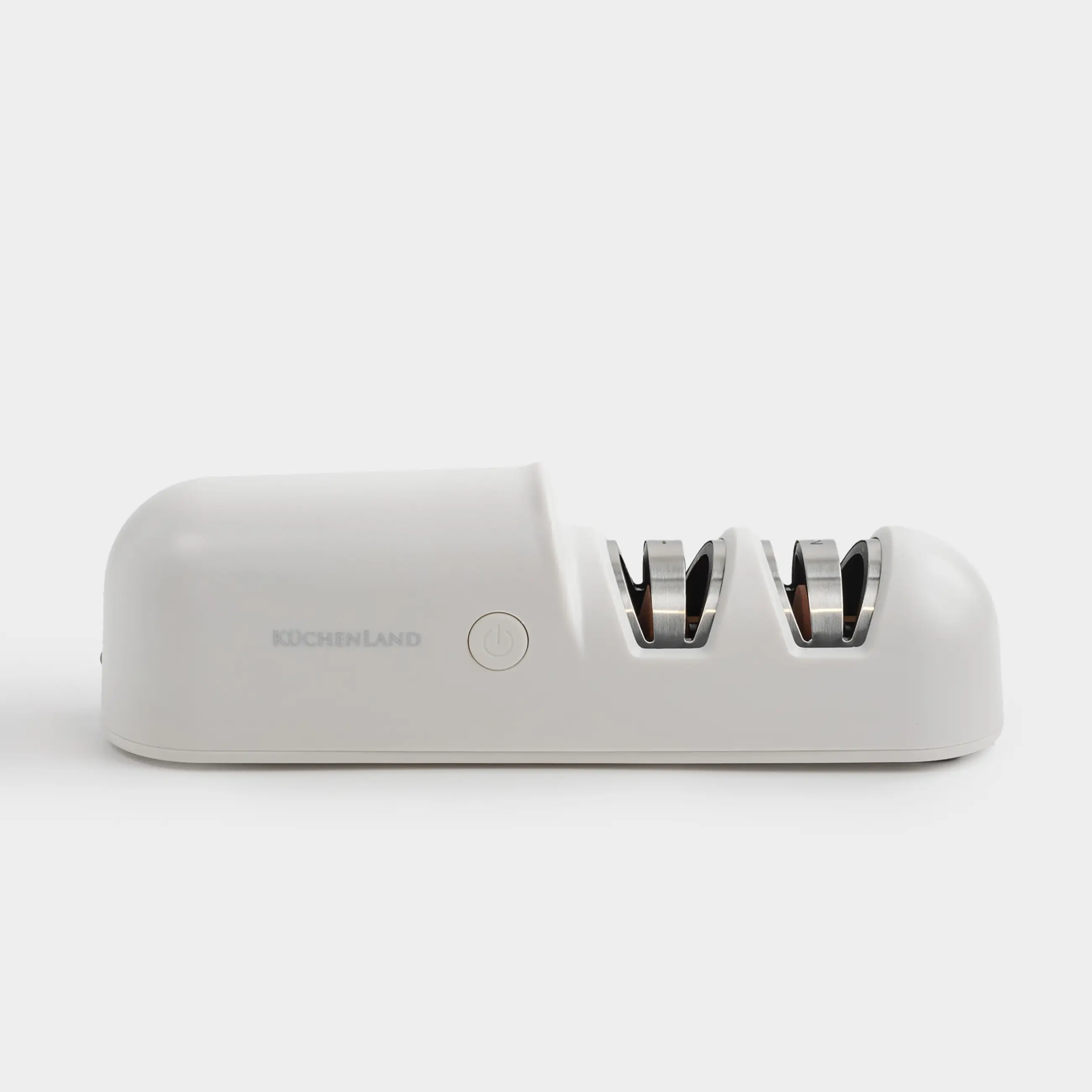 Пышақтарға арналған қайрағыш, 19 см, қайраудың екі сатысы, электрлік, сымсыз, пластик/керамика, ақ, Light kitchen