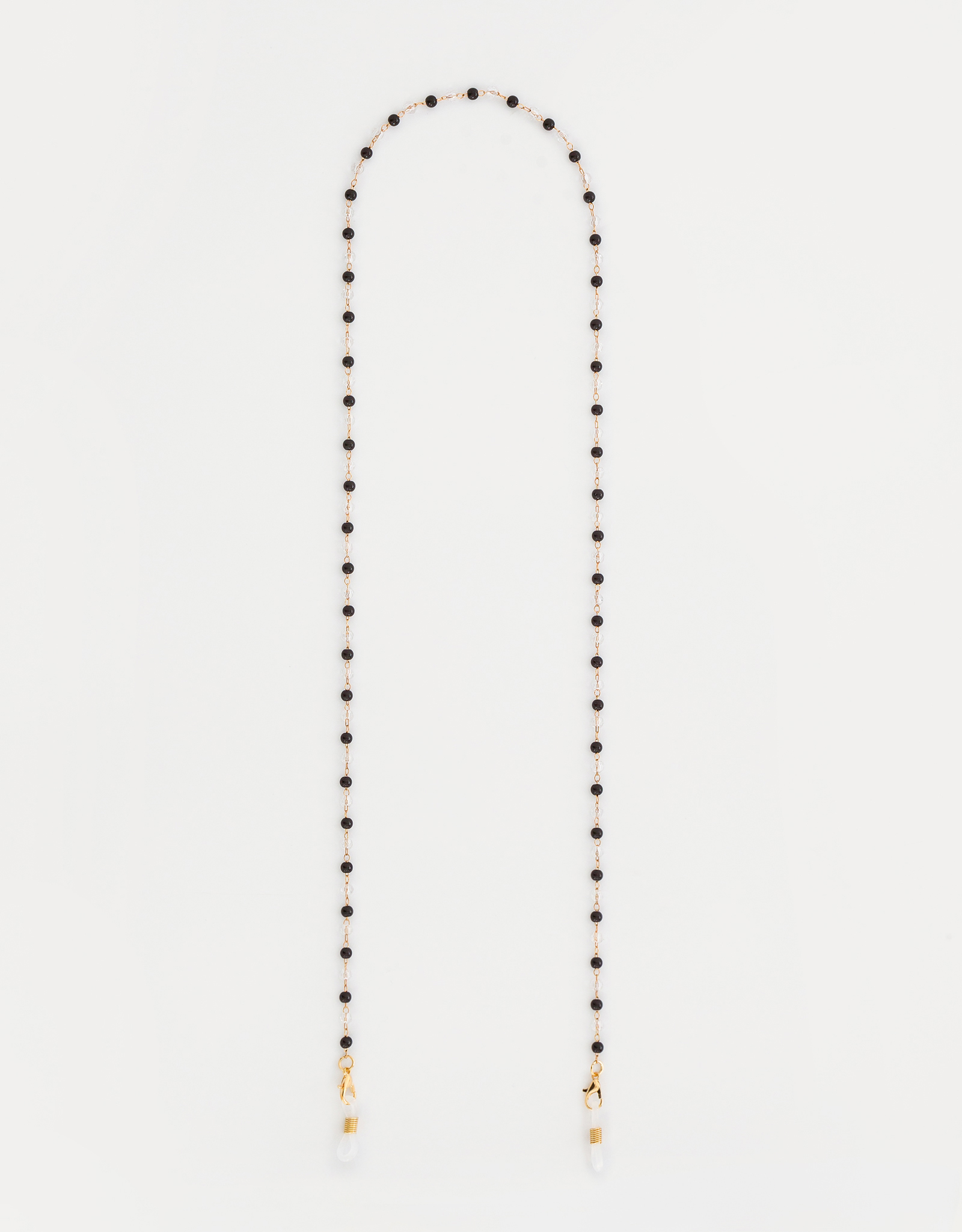 Цепочка для очков, 75 см, пластик/металл, черно-золотистая, Бусины, Baroque, image-0