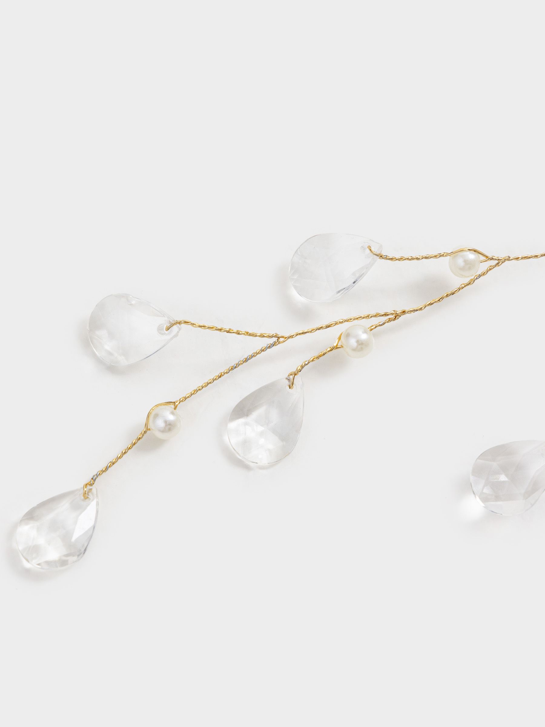 Сәндік бұтақ-гирлянд, 1,2 м, акрил/металл, Күміс кристалдар, Crystal decor, image-3