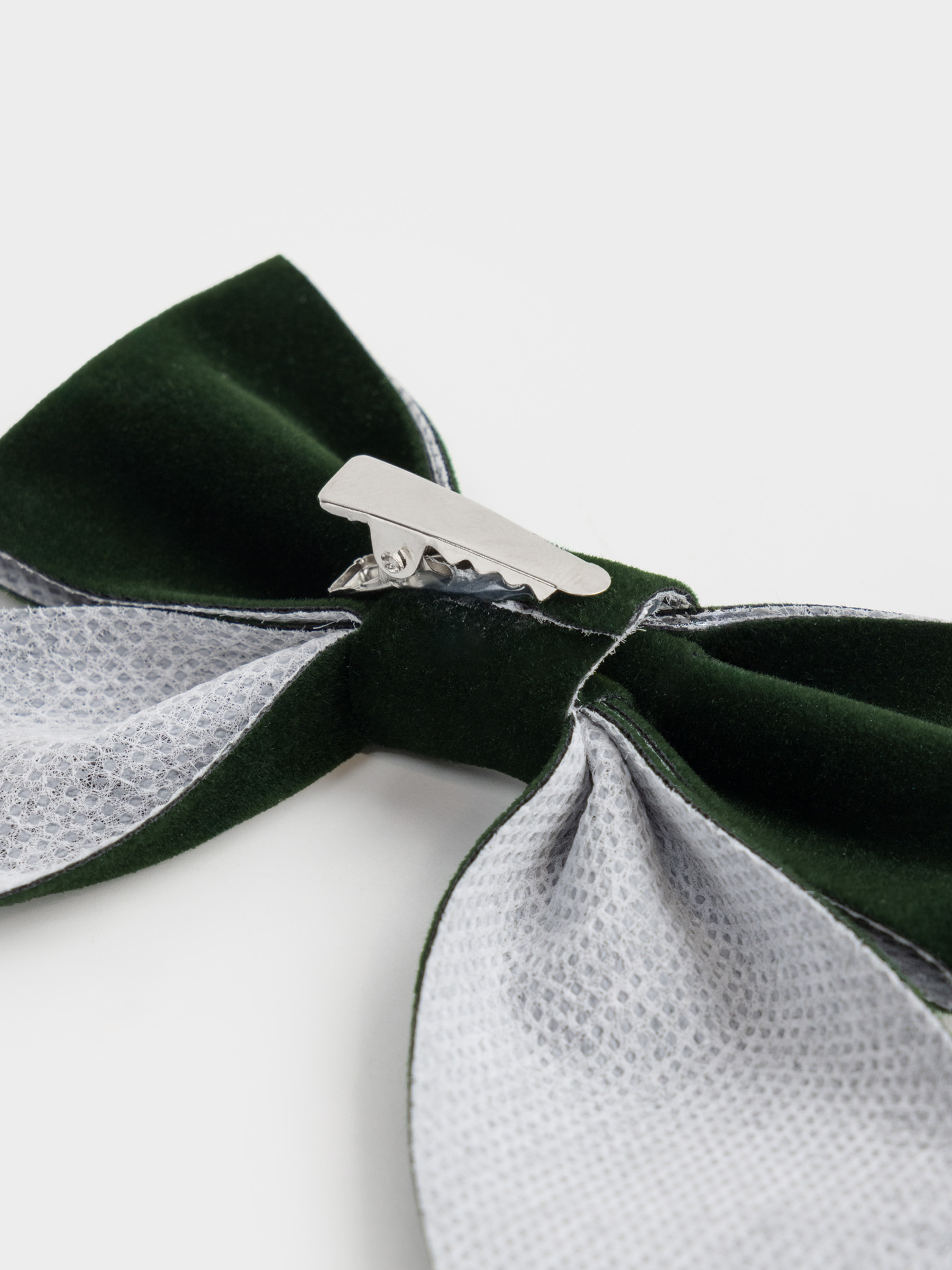 Сәндік әшекей, 15 см, қыстырғышы бар, полиэстер, жасыл, Бантик, Bow velvet, image-3