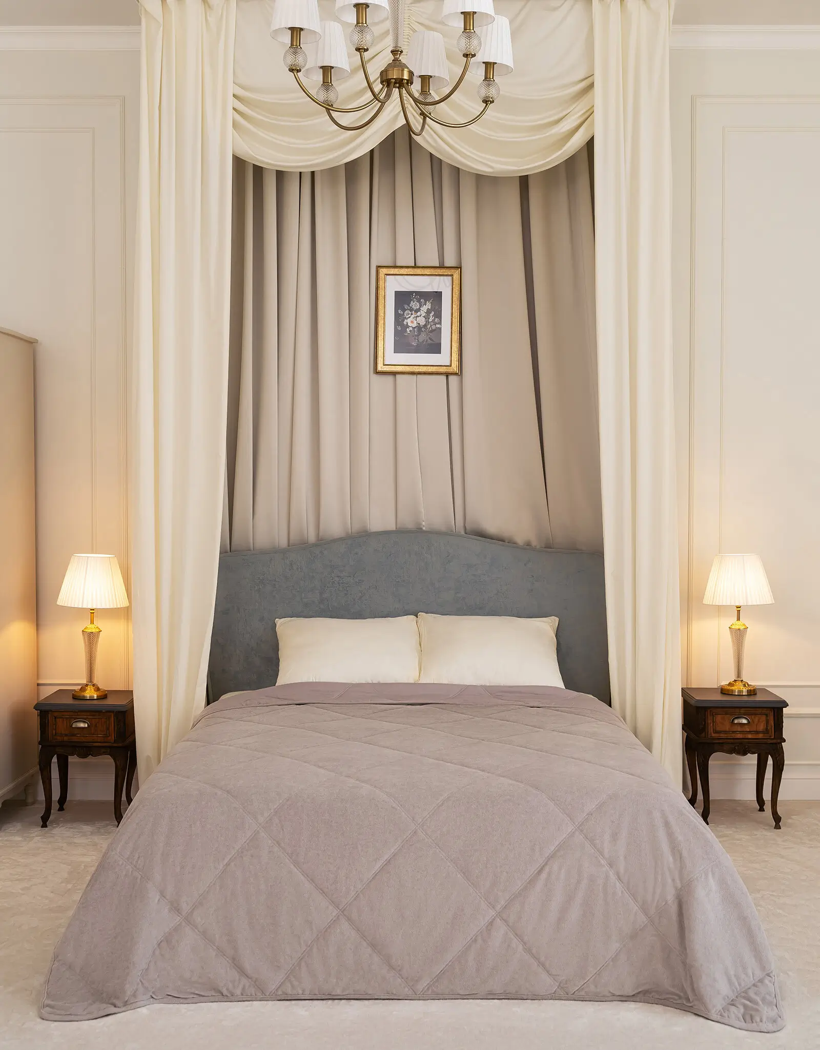 Жамылғы, 220х240 см, сырылған, Boucle/микрофибра, сүт түстес, Boucle