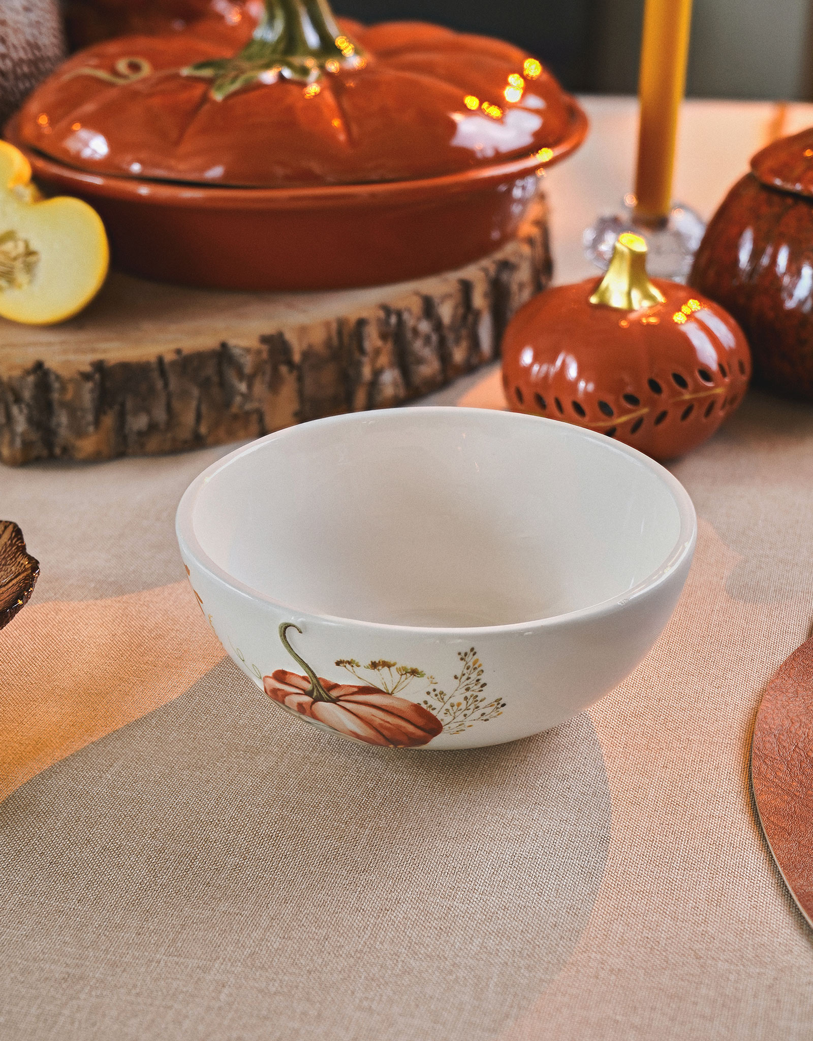 Скатерть, 160х160 см, полиэстер, бежевая, Тыквы, Colorful gourds, image-10