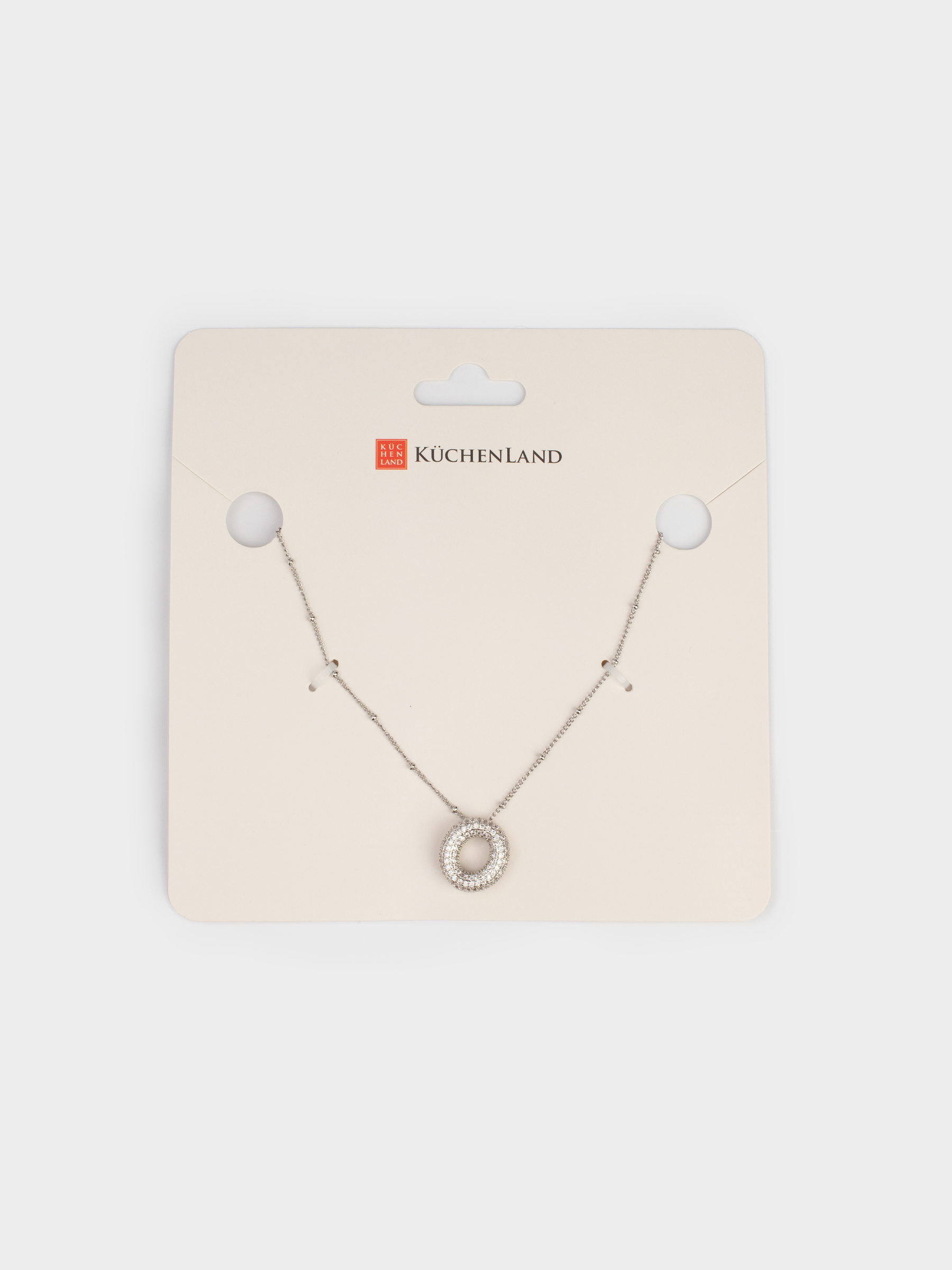Шынжыр, 49 см, аспасы бар, металл/страздар, күміс, Сақина, Jewelry, image-5