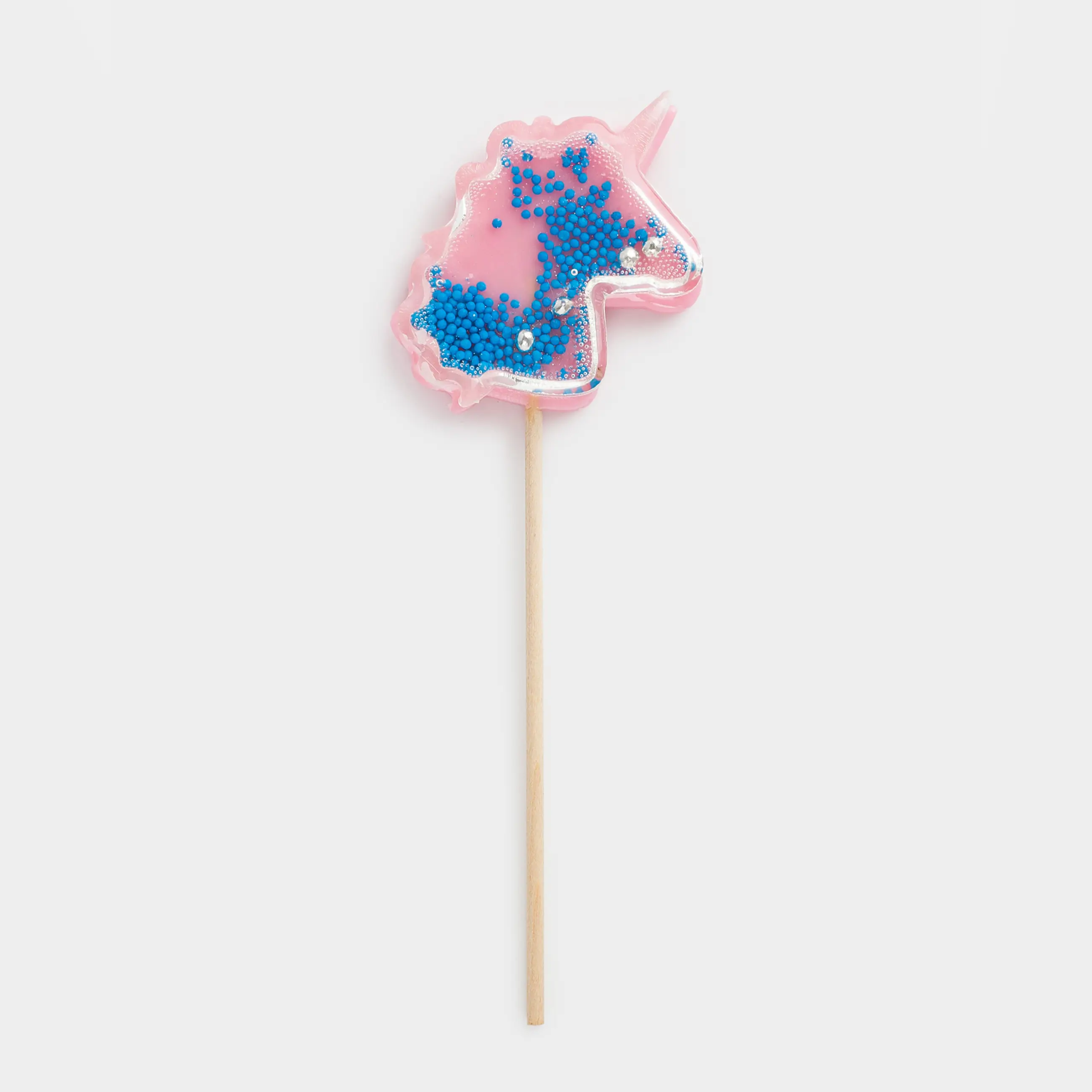 Леденец, 30 гр, погремушка, на палочке, изомальт, розовый, Единорог, Unicorn