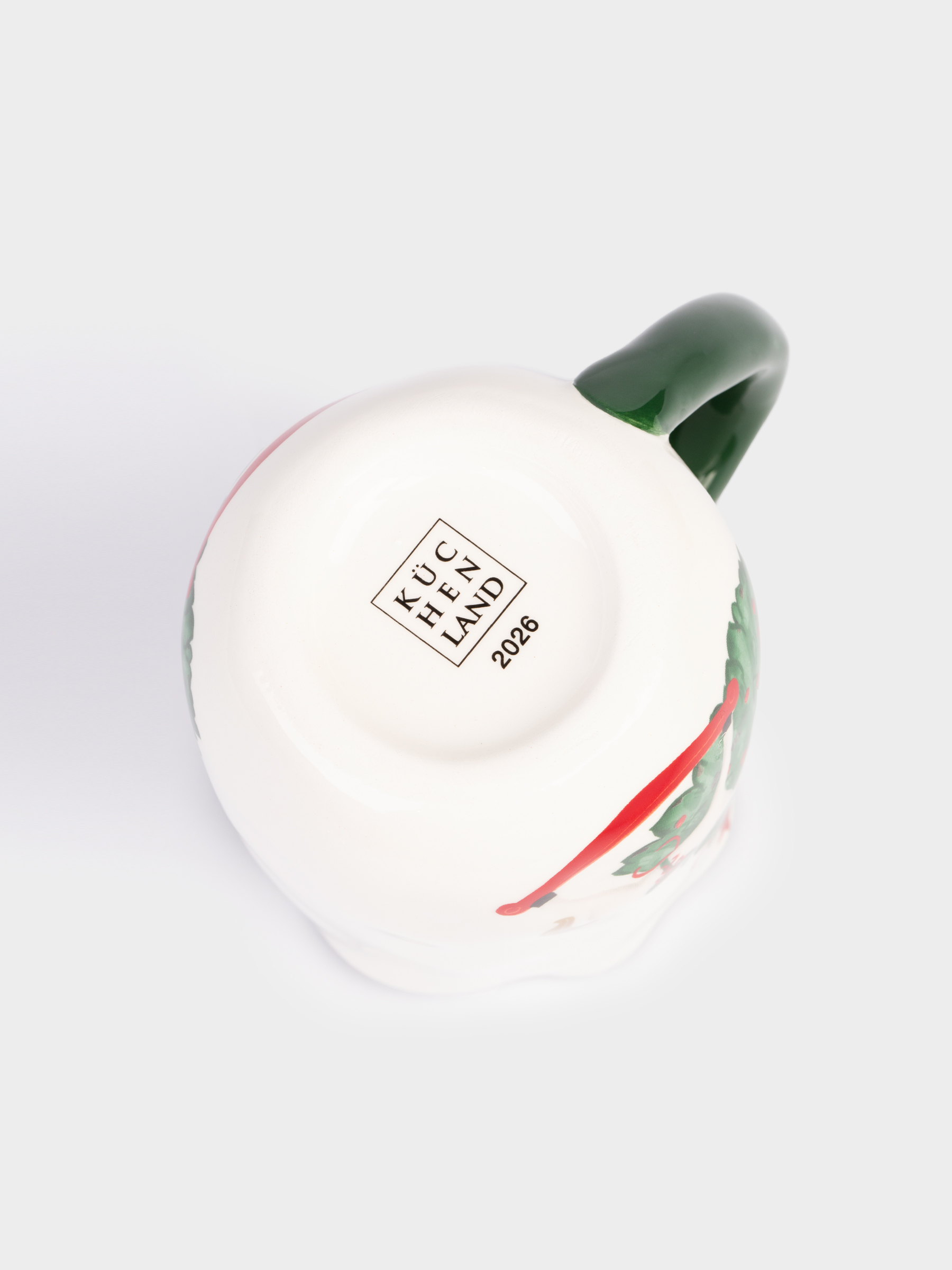 Саптыаяқ, 360 мл, керамика, Шыршасы бар жылқы, Сhristmas green, image-4