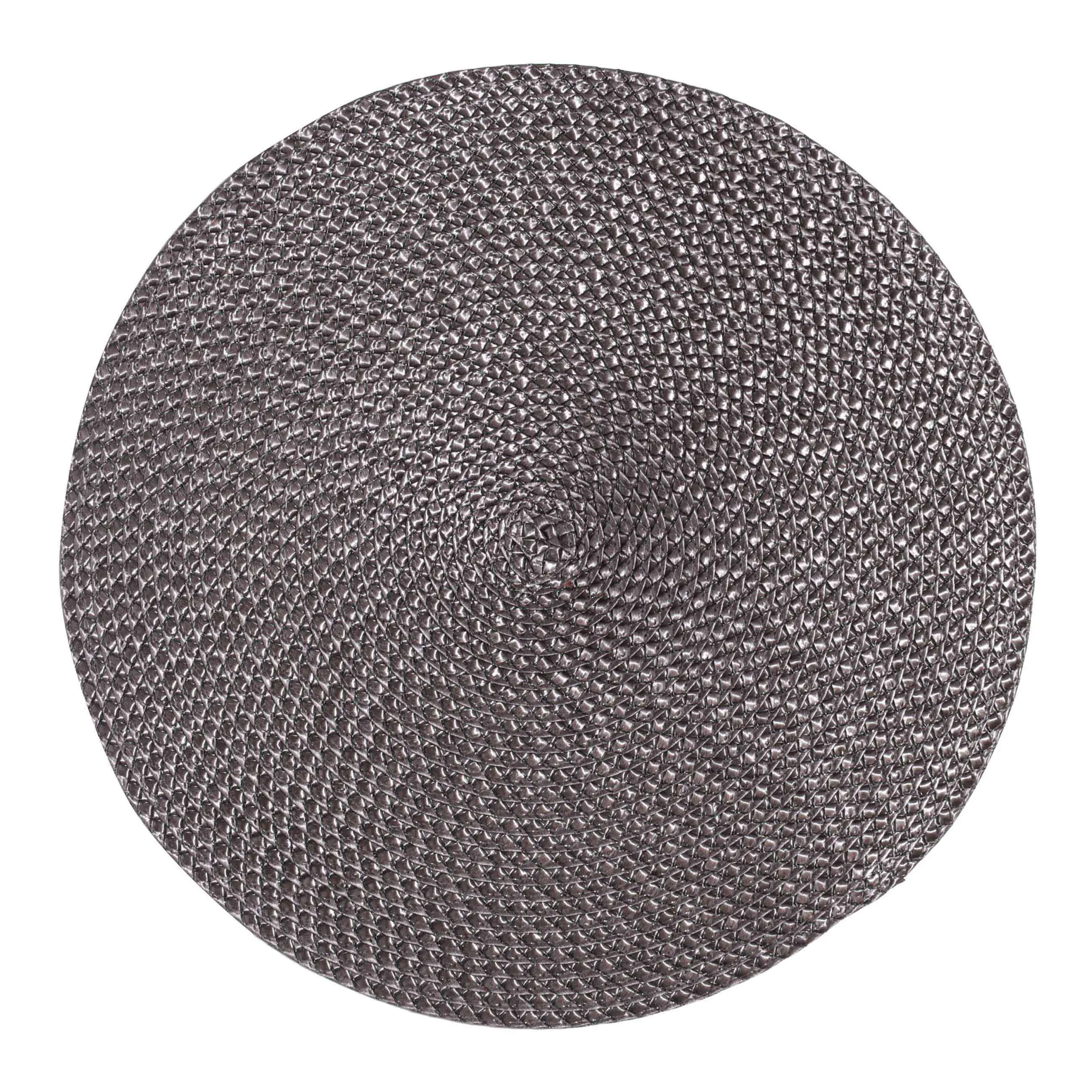 Салфетка под приборы, 38 см, полипропилен/ПЭТ, круглая, коричневая, Circle braid