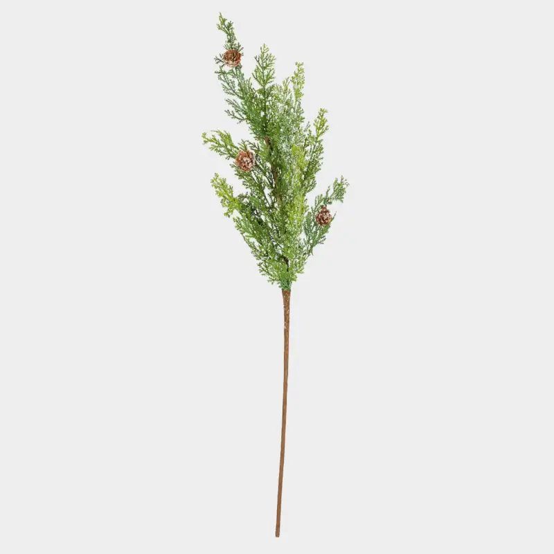 Ветка декоративная, 77 см, полиэтилен, Ветка с шишками, Conifer decor, image-0