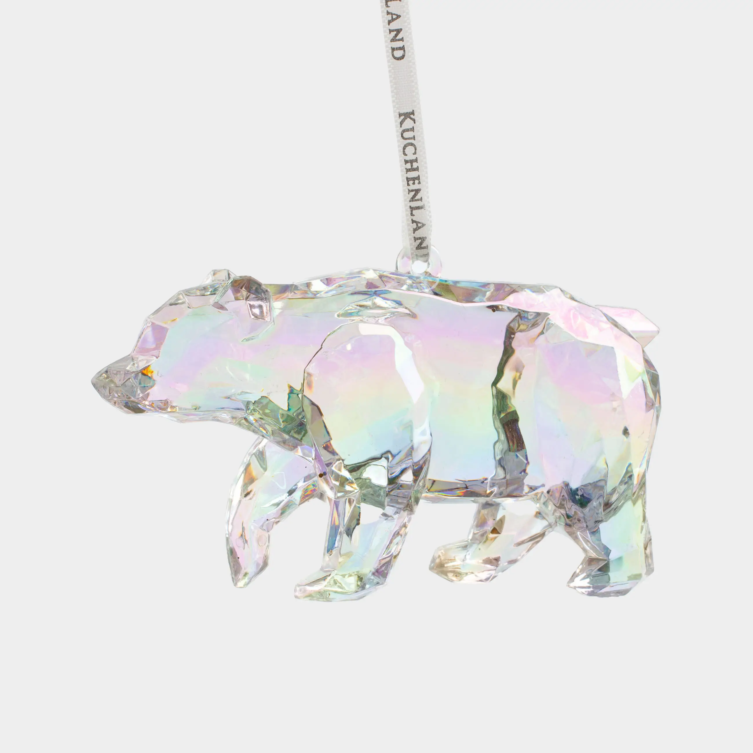 Игрушка елочная, 11 см, акрил, перламутр, Медведь, Figure crystal