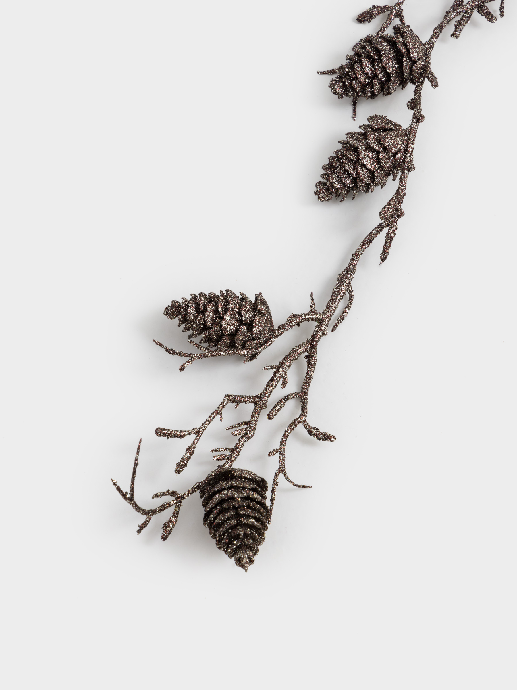 Сәндік гирлянд, 1,5 м, аспалы, пластик, қола, Шырша бүршігі, Bronze decor, image-2