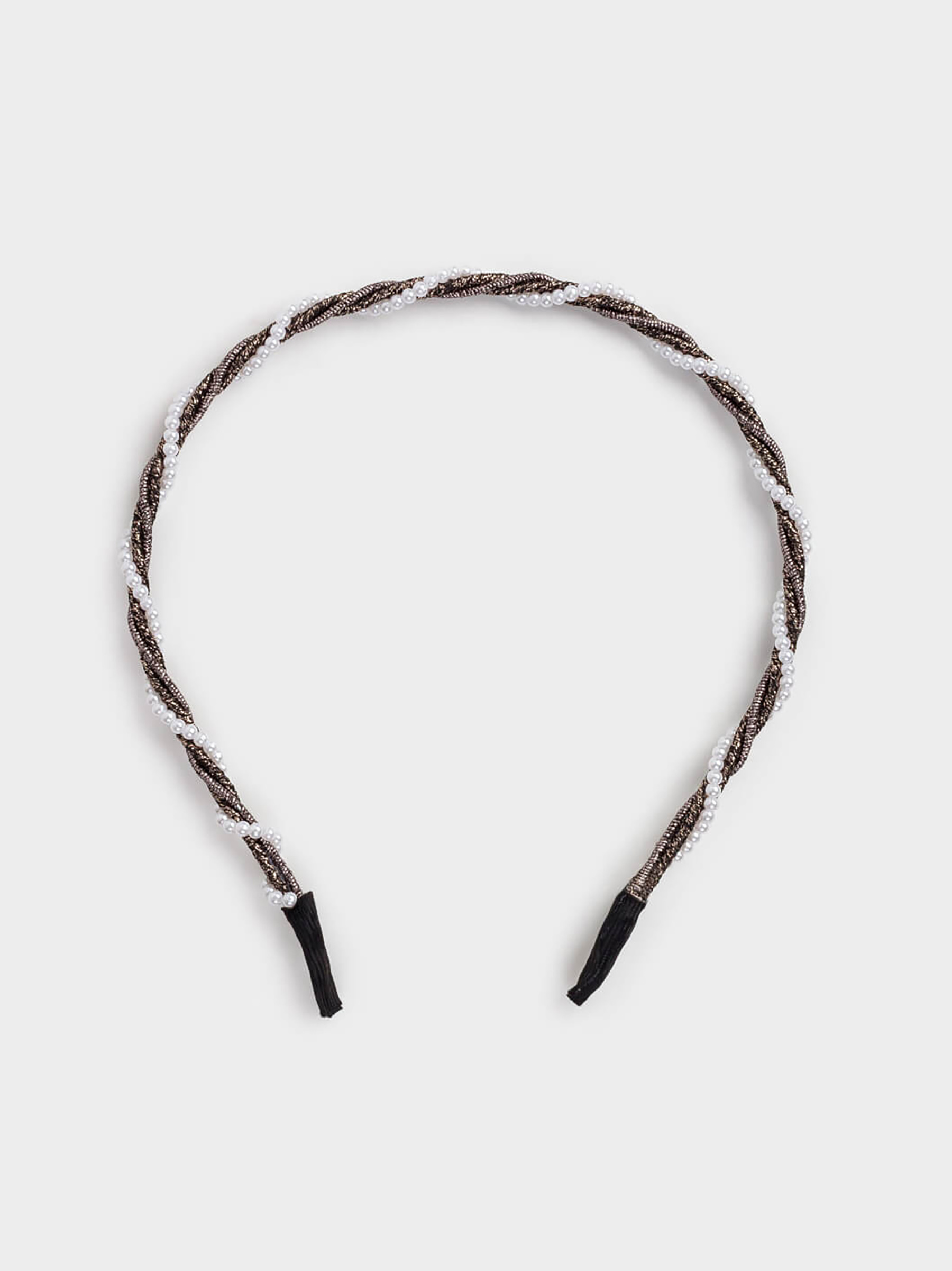 Ободок для волос, 15х13 см, стекло/металл, черный, Hairstyle, image-0