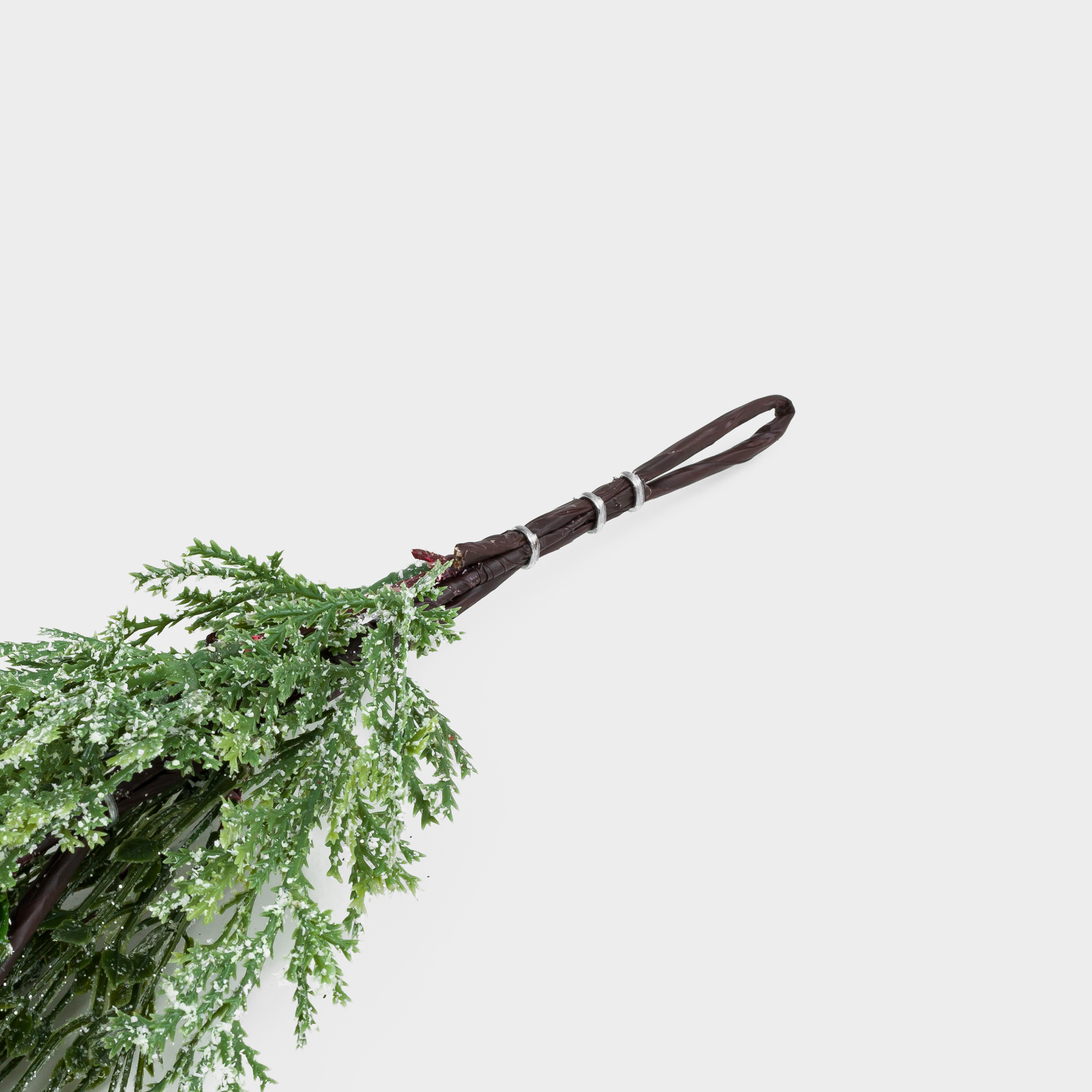 Ветка-гирлянда декоративная, 1,2 м, пластик, Хвоя с синими цветами, Conifer decor, image-3